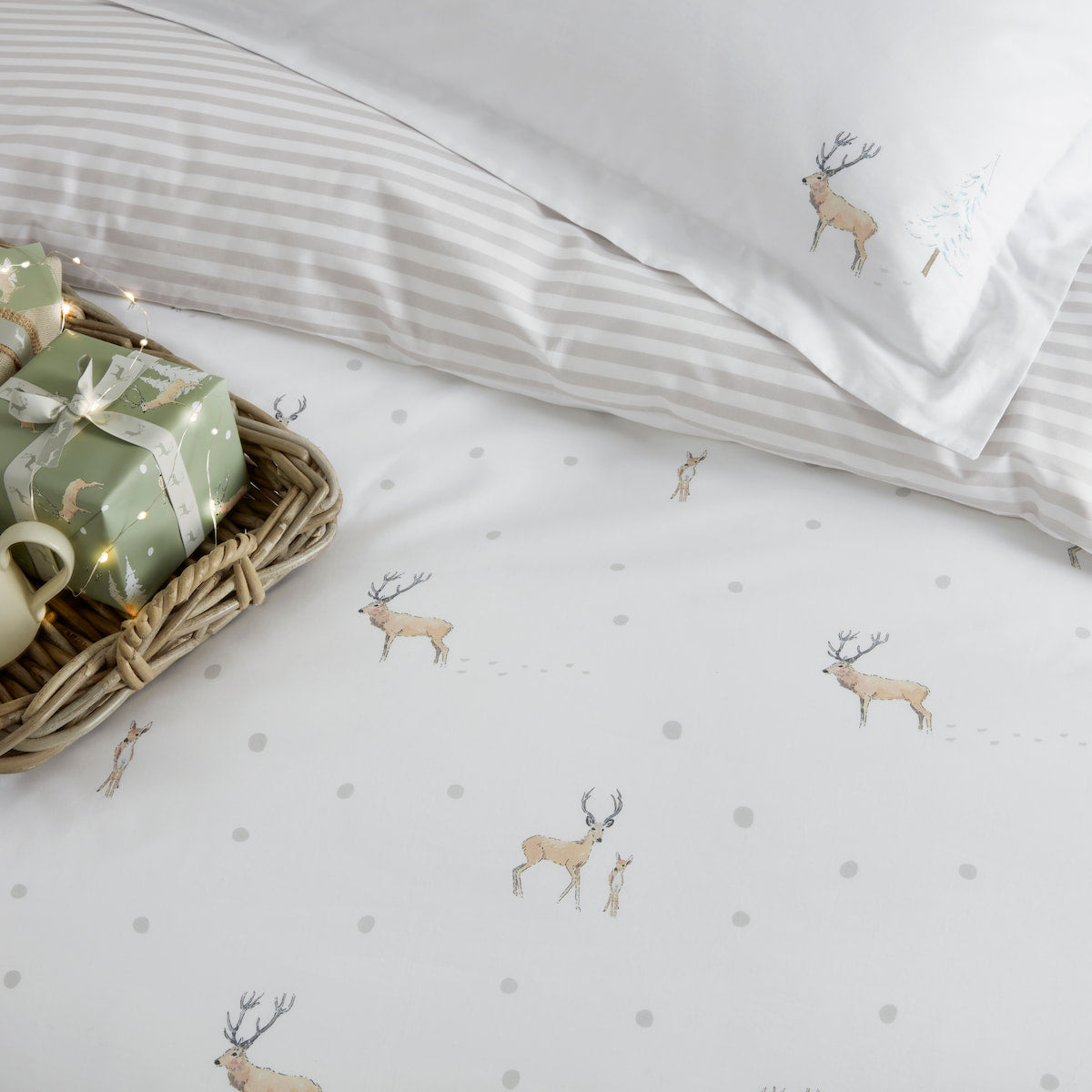Christmas Stags Bedding Set by Sophie Allport
