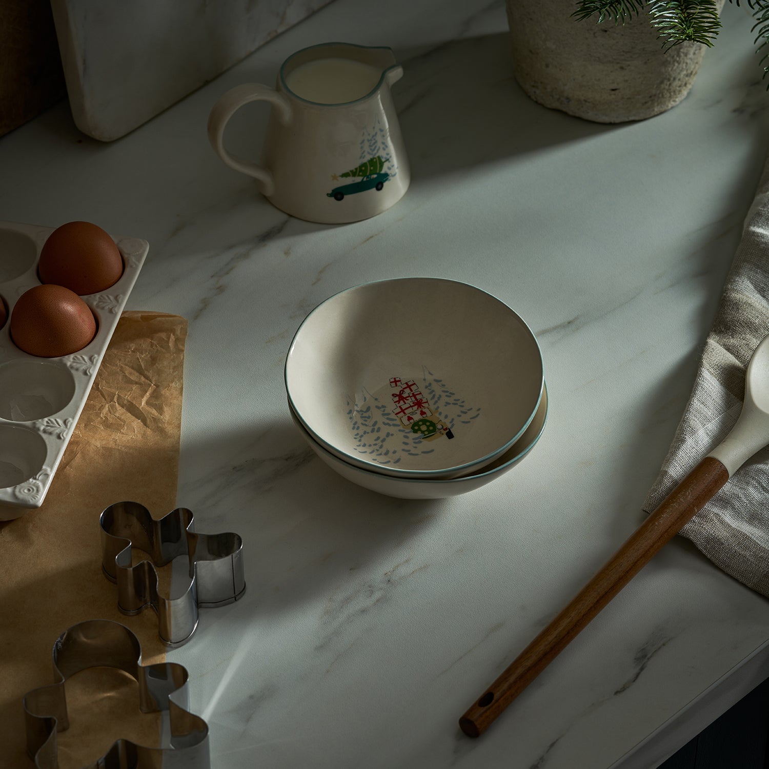 Home for Christmas Stoneware Nibbles Bowl by Sophie Allport