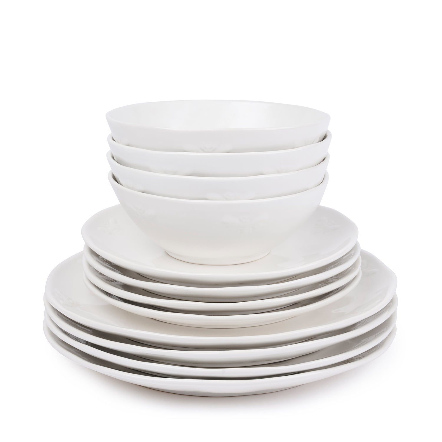 Bees Stoneware 12 Piece Dinner Set