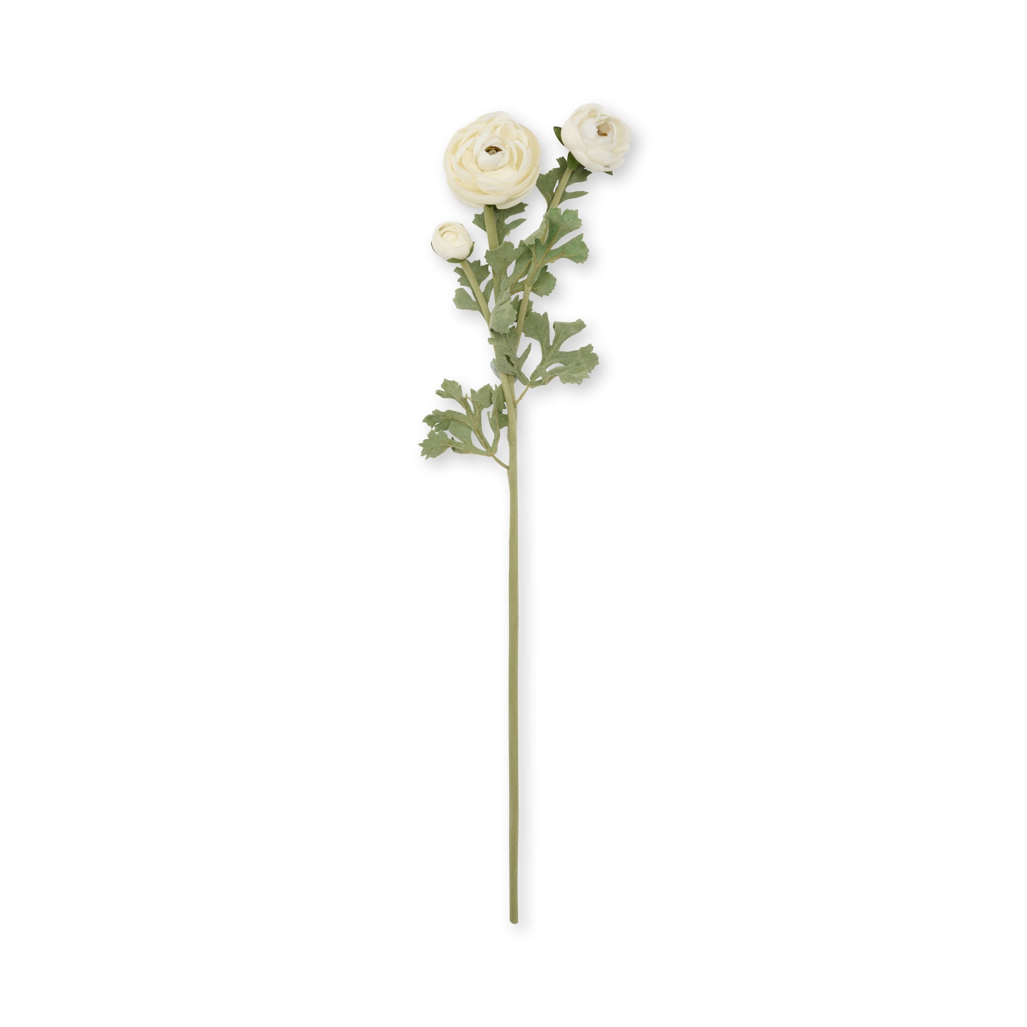 Faux Ranunculus Spray - White