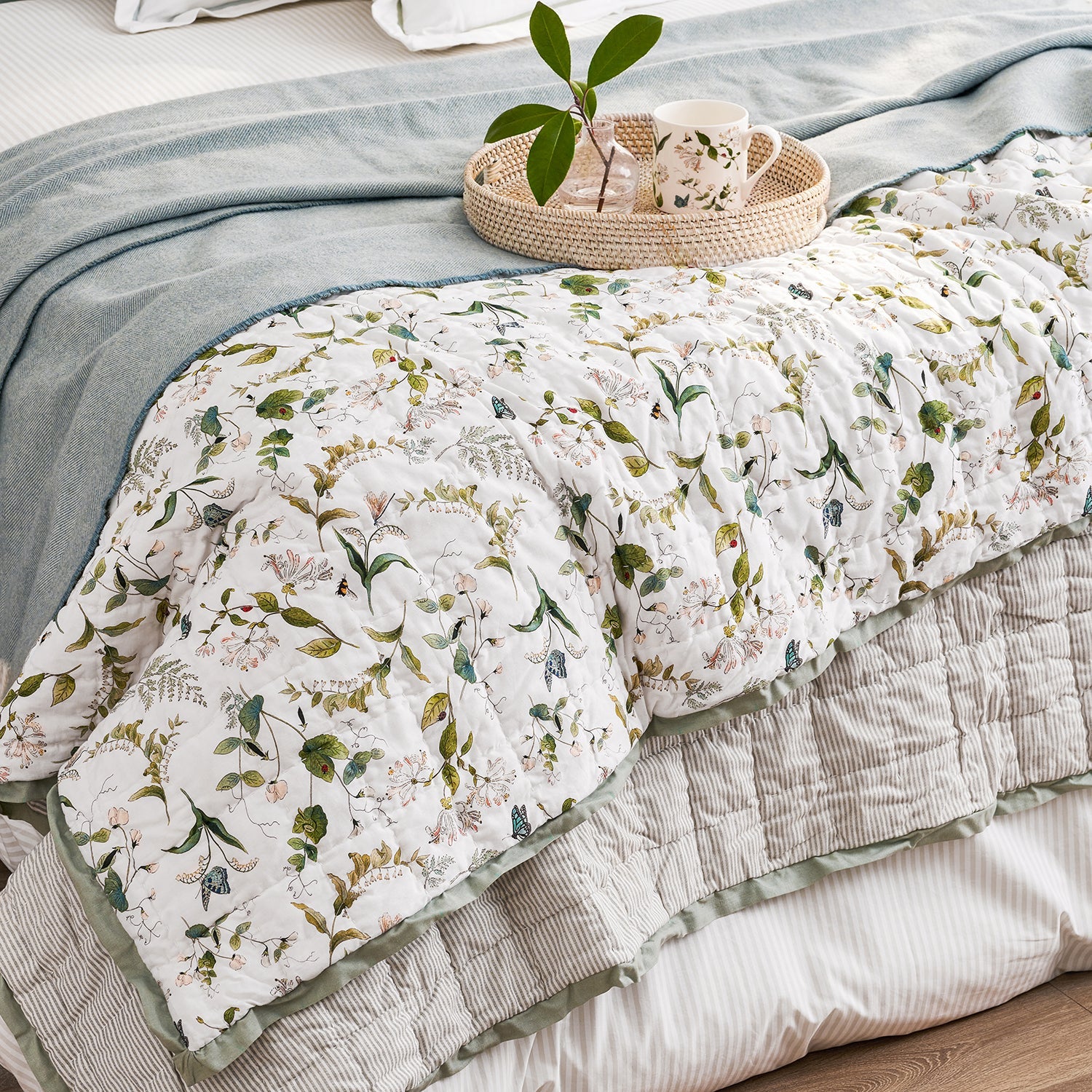 Wild Floral Quilted Throw by Sophie Allport - Main Image
