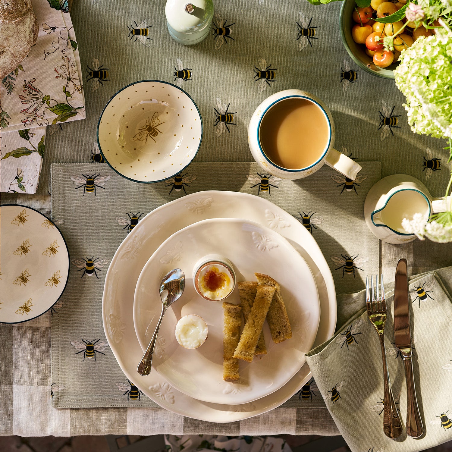 Honey Bees Stoneware Nibbles Side Plate by Sophie Allport