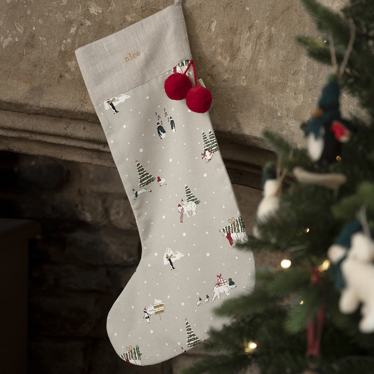 Snow Season Christmas Stocking by Sophie Allport