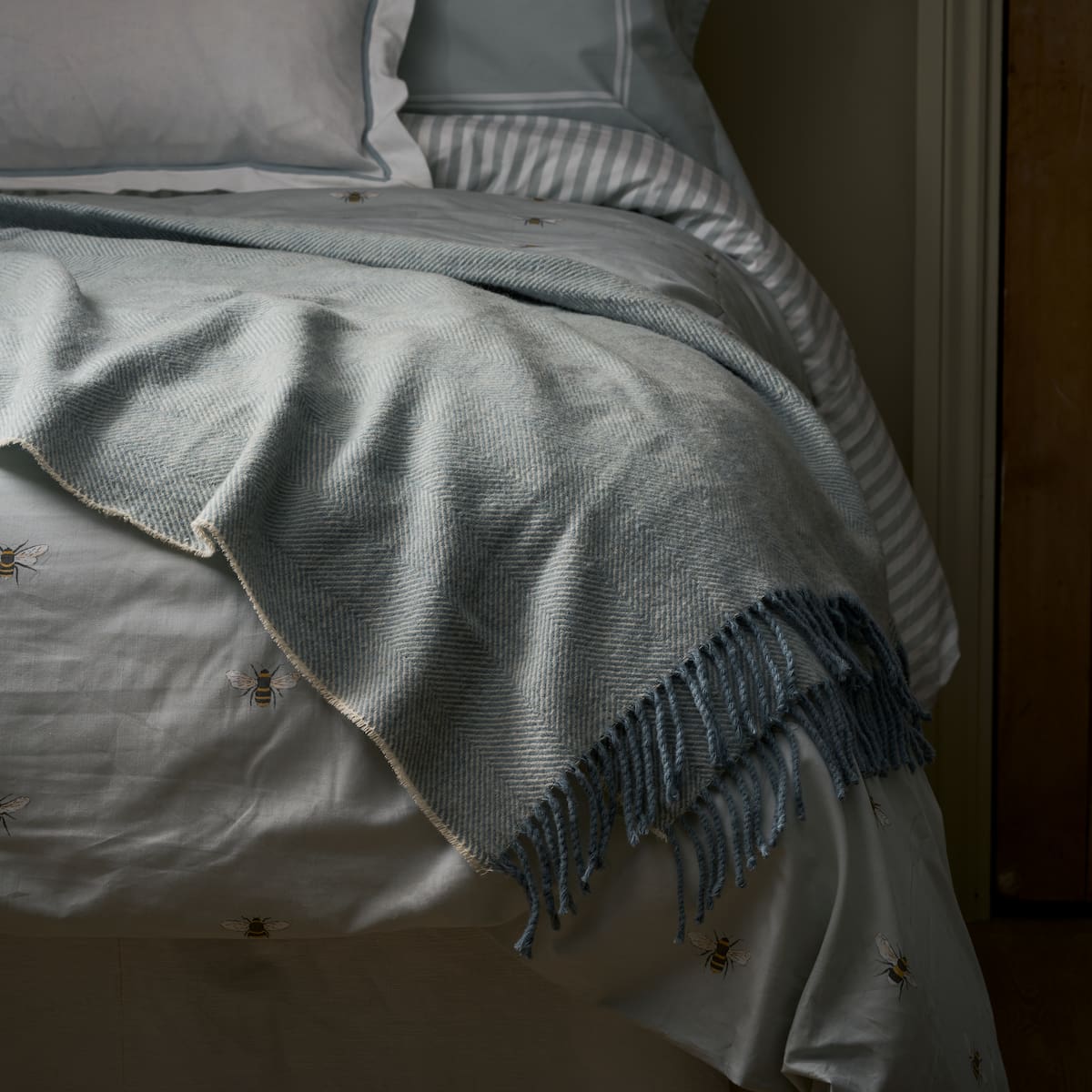 Wool Throw Duck Egg by Sophie Allport