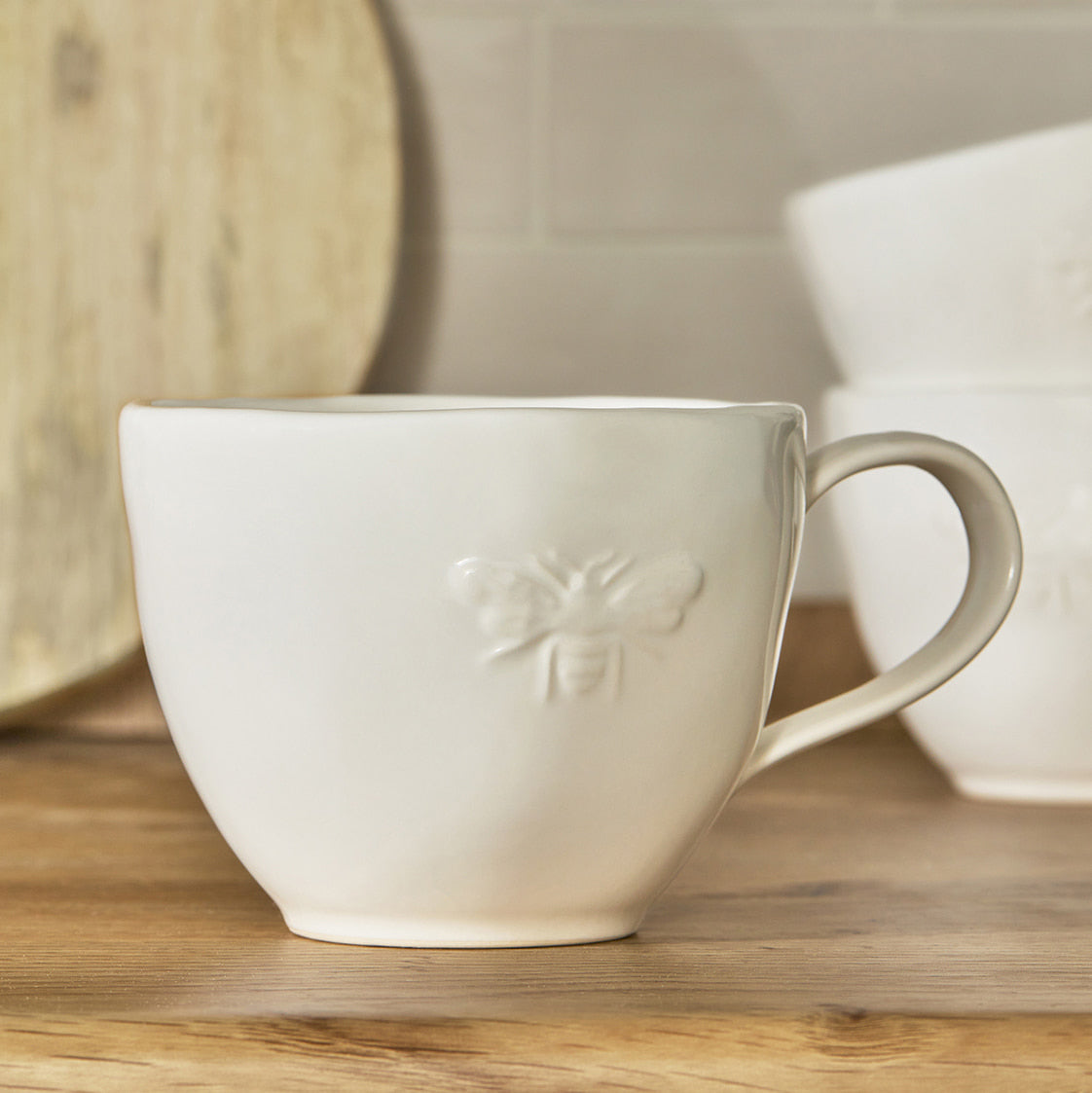 Bees White Stoneware Mug by Sophie Allport