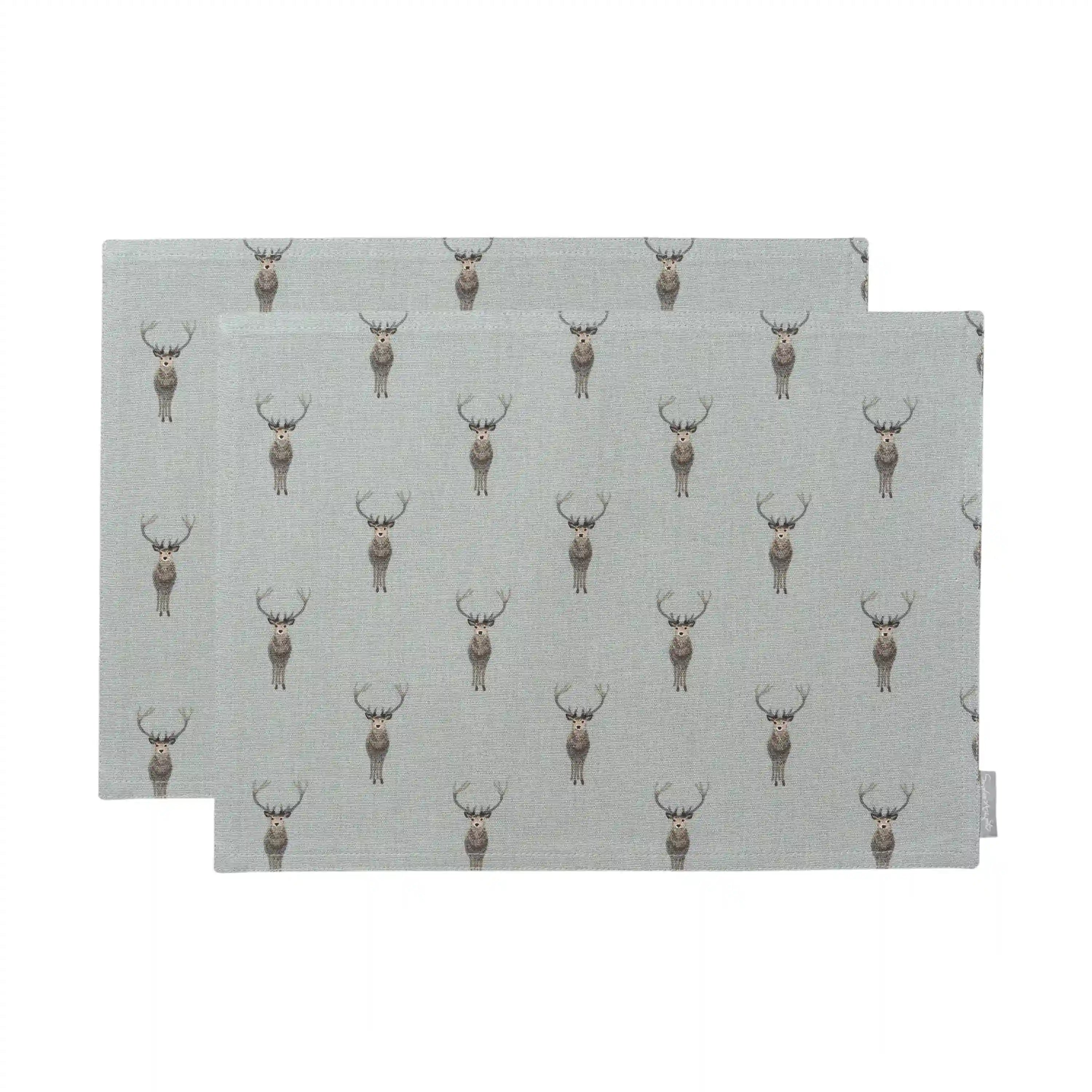 Highland Stag Fabric Placemats (Set of 2) by Sophie Allport