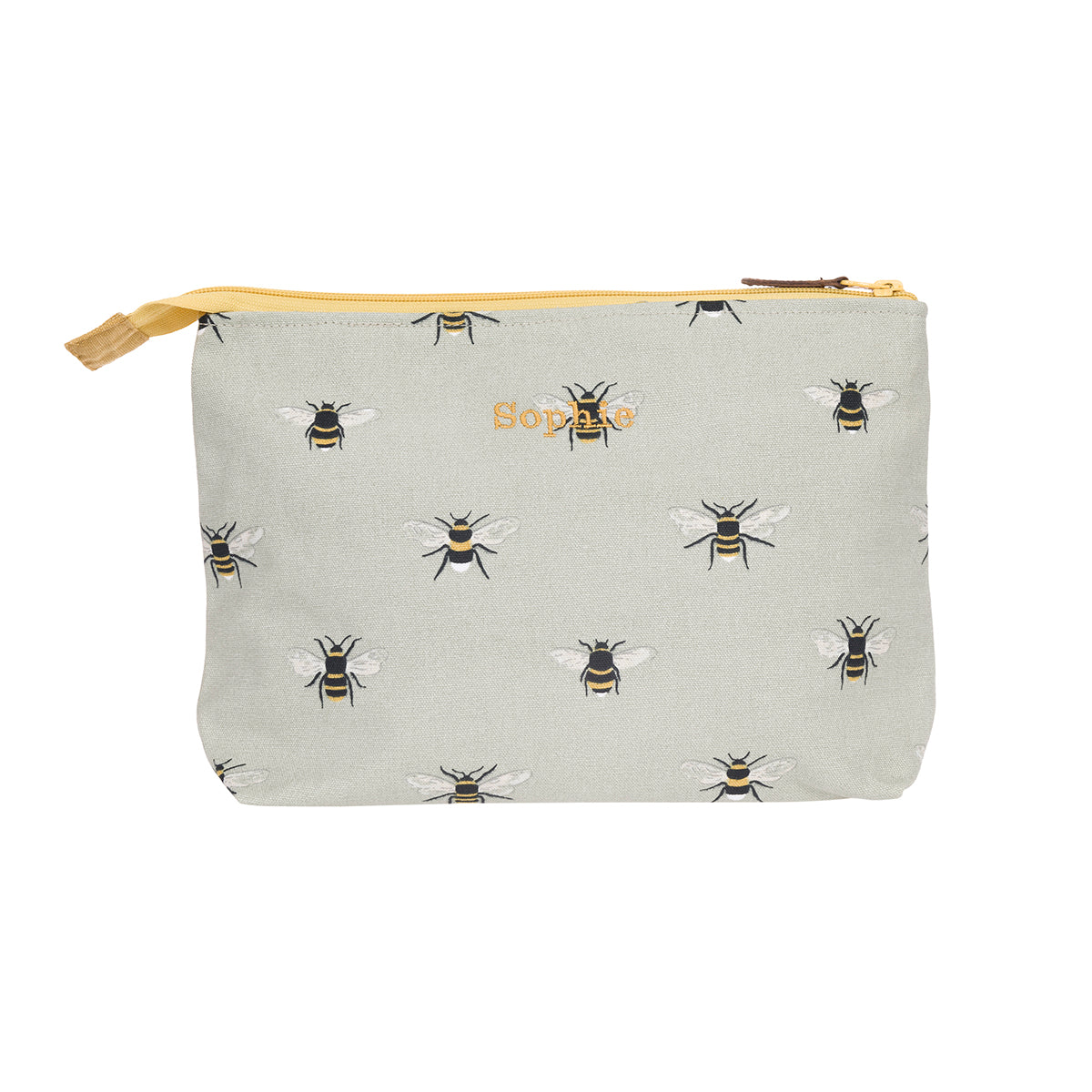 Bee Makeup Bag Gold Bees Black Canvas Bag Toiletry Bag 