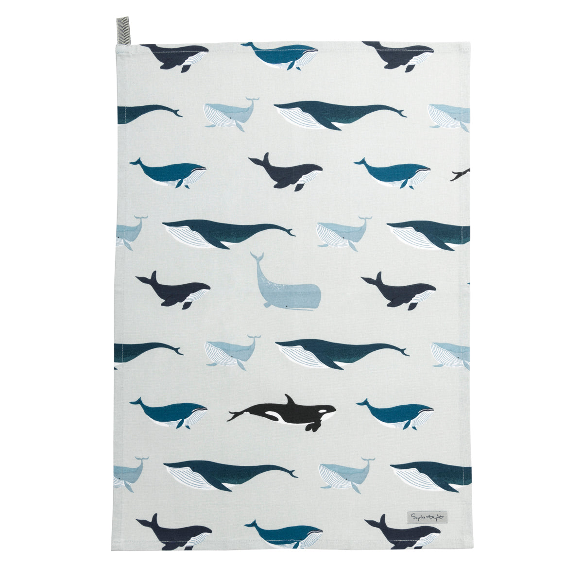 Whales Tea Towel by Sophie Allport