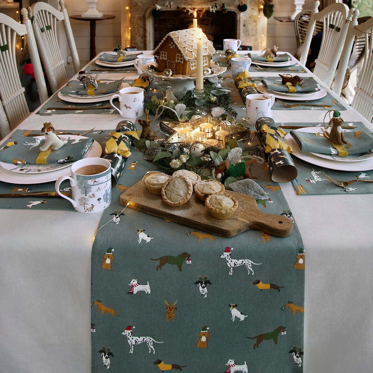 Christmas Dogs Table Runner by Sophie Allport