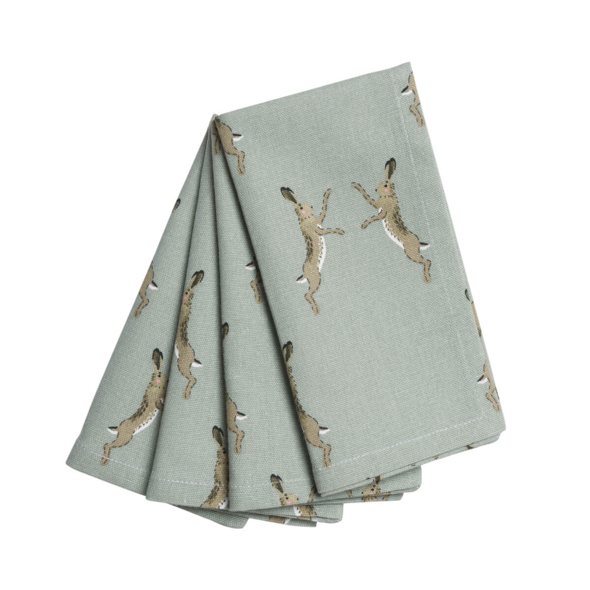 cotton napkins feature Sophie Allports Boxing Hare design, come as a set of four perfect for any kitchen or dining table