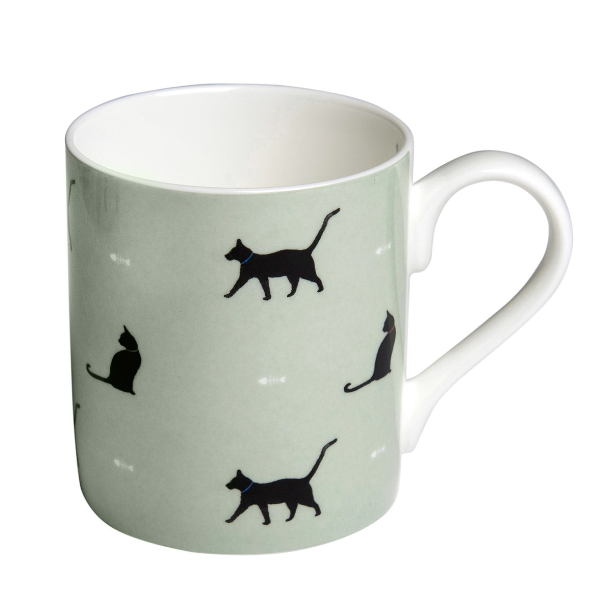 Black Cat & Bone Coloured Mug