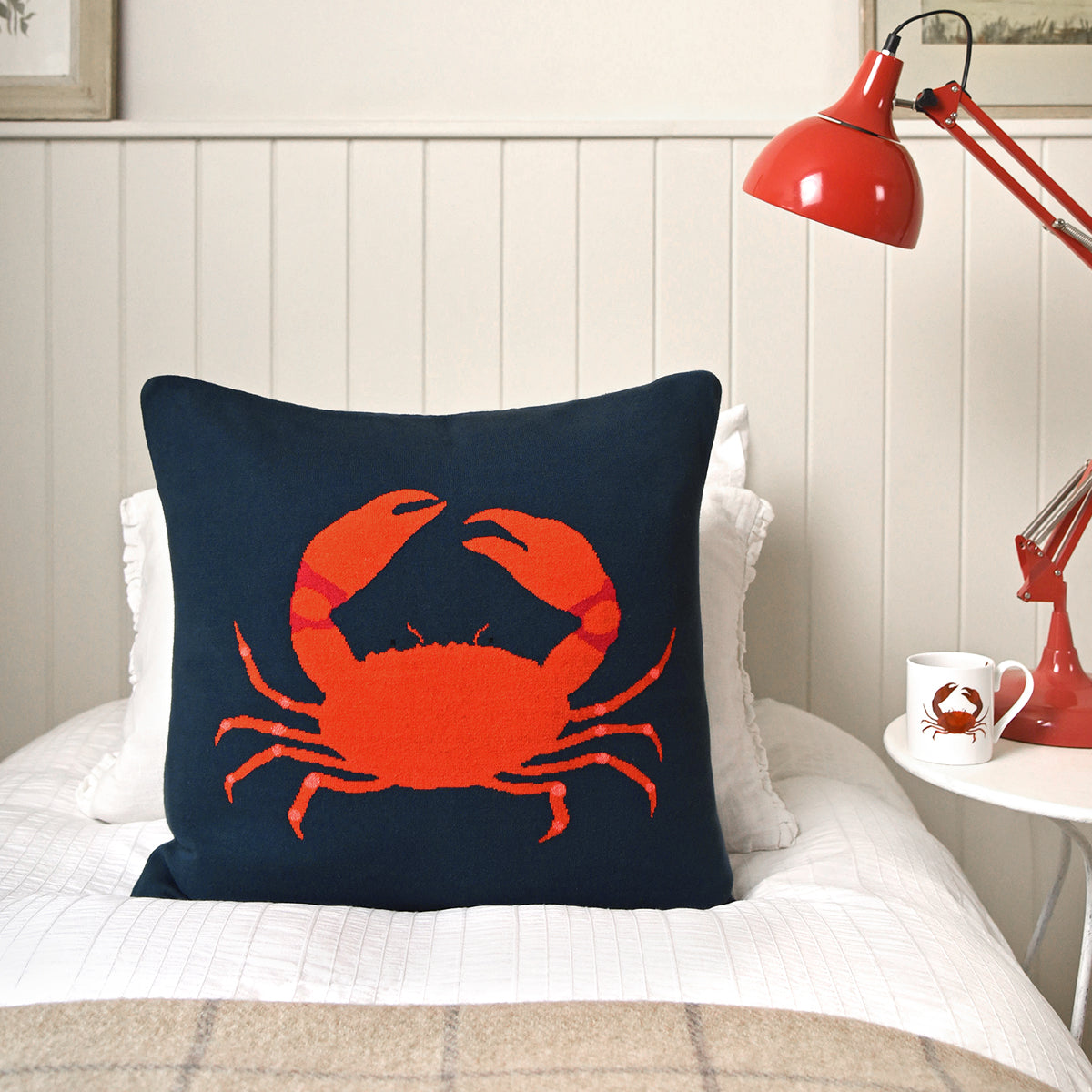 Crab Knitted Cushion by Sophie Allport