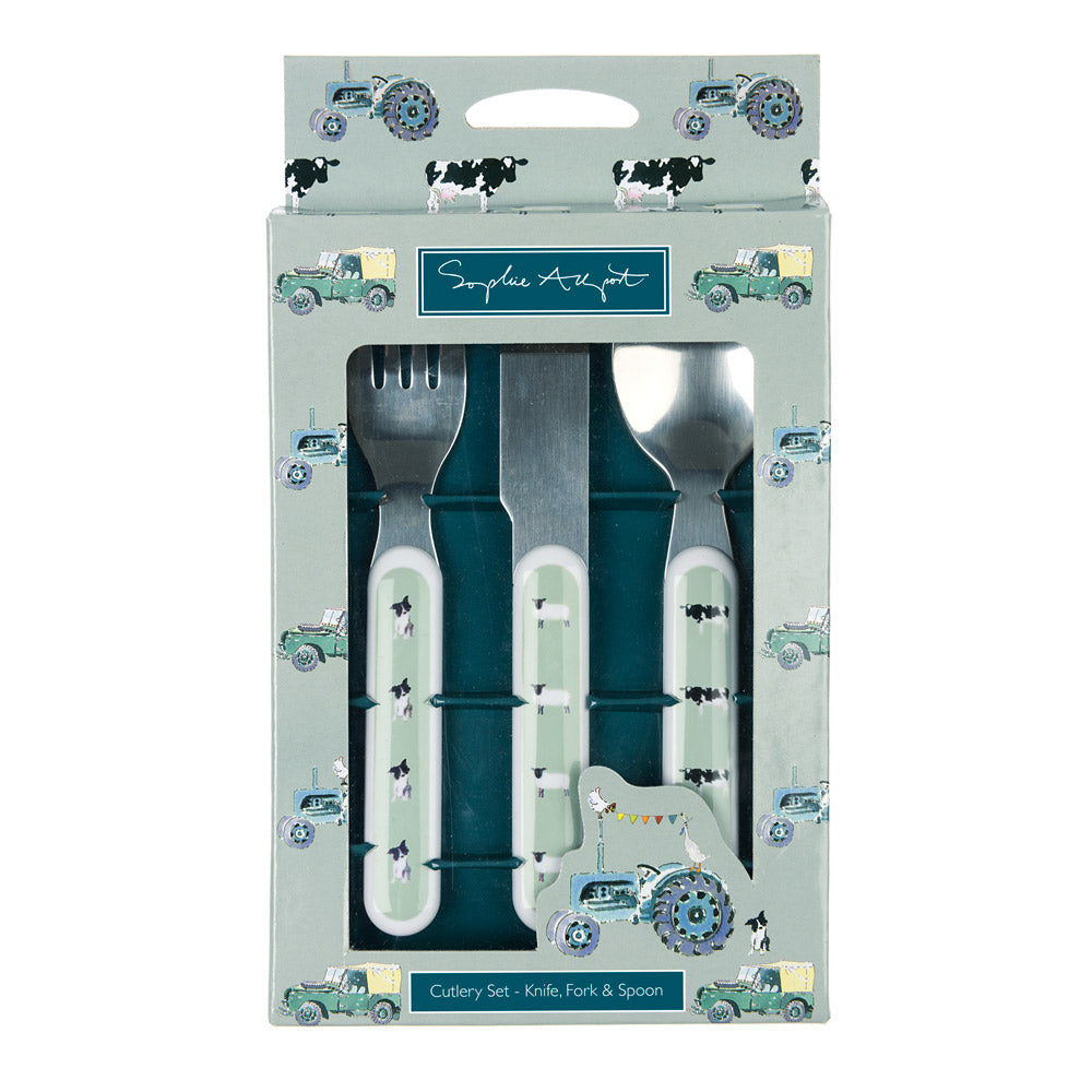 On The Farm Kids Melamine Cutlery Set by Sophie Allport