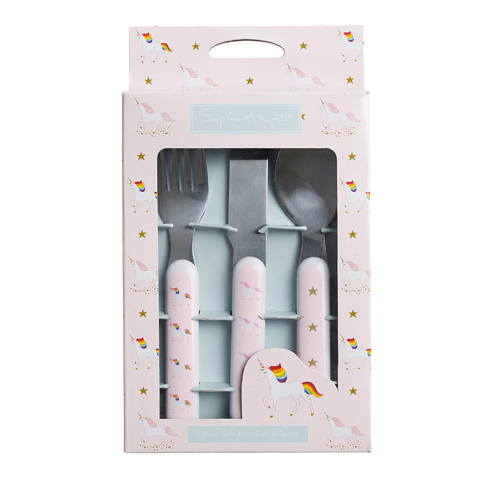 Unicorn Childrens Melamine Cutlery Set