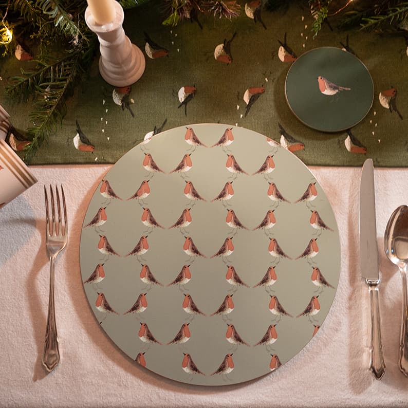Robin Circular Placemats (Set of 4) by Sophie Allport