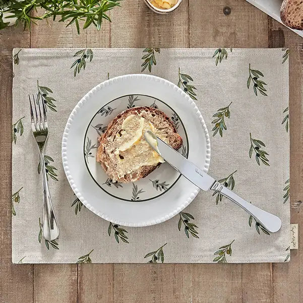 Olive Linen Fabric Placemat (Set of 2) by Sophie Allport