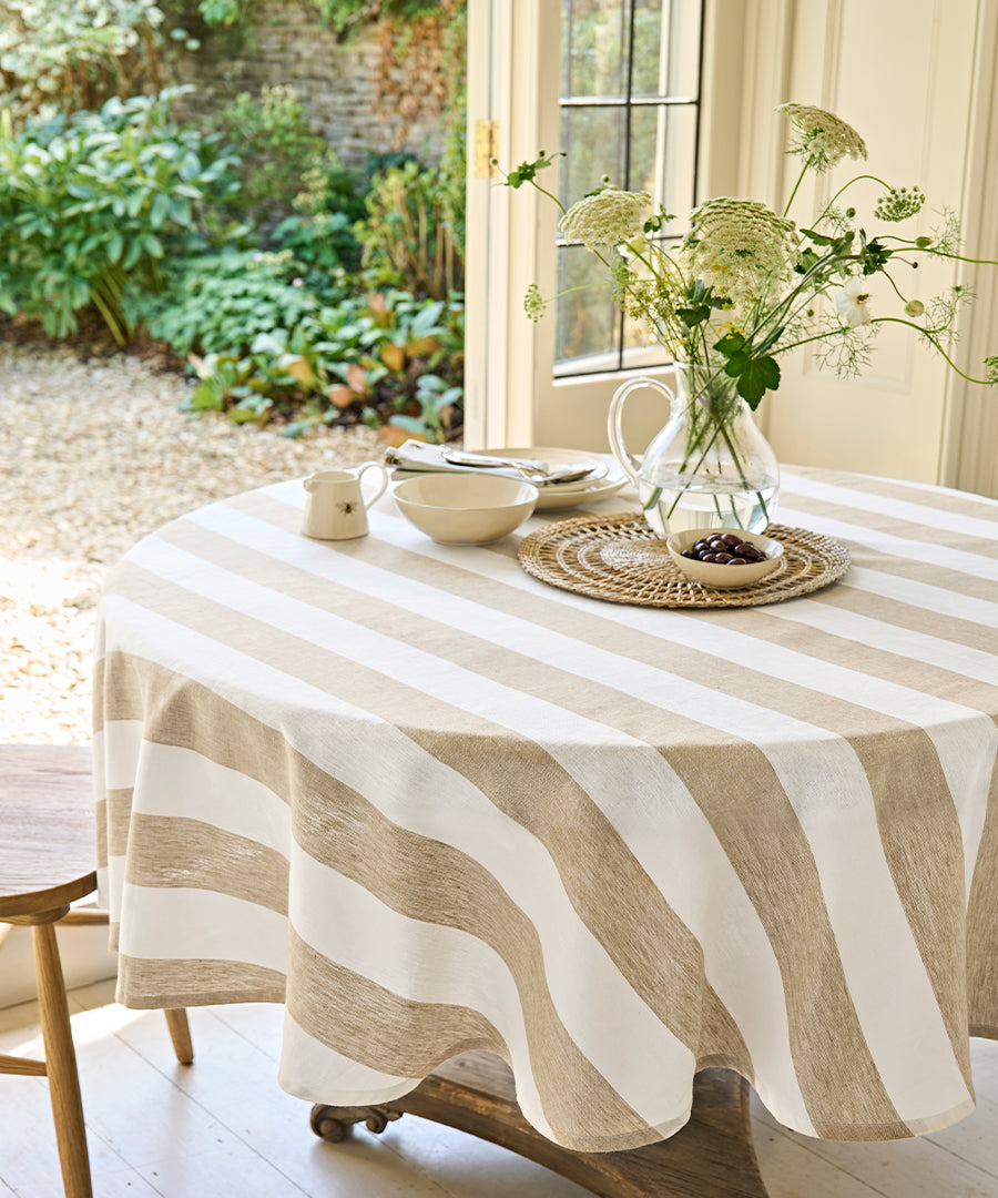 Sage Green Gingham Linen Table Runner by Sophie Allport