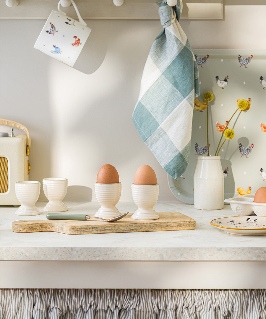 Ceramic Egg Cups & Egg Cosies
