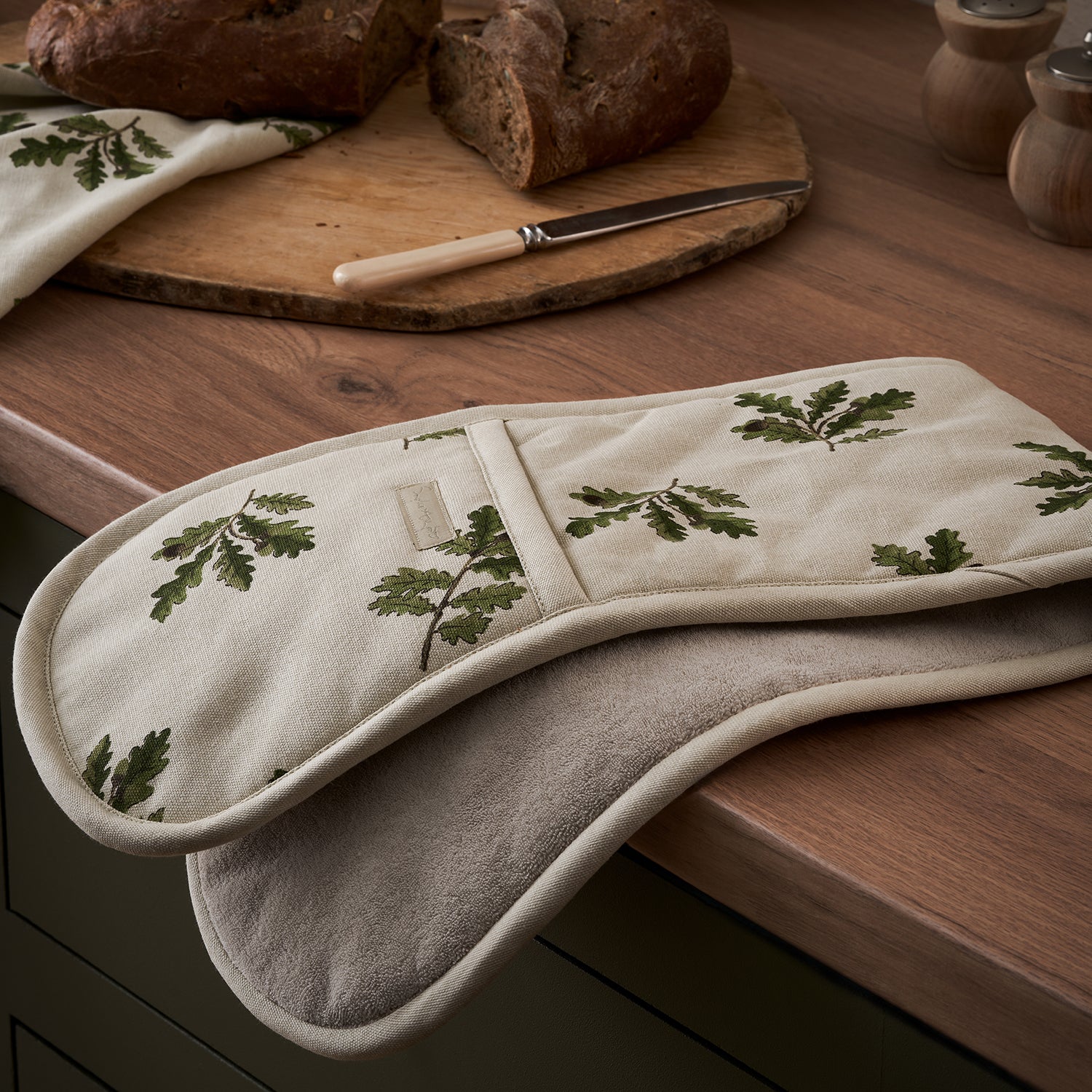 Acorn & Oak Leaves Double Oven Glove by Sophie Allport