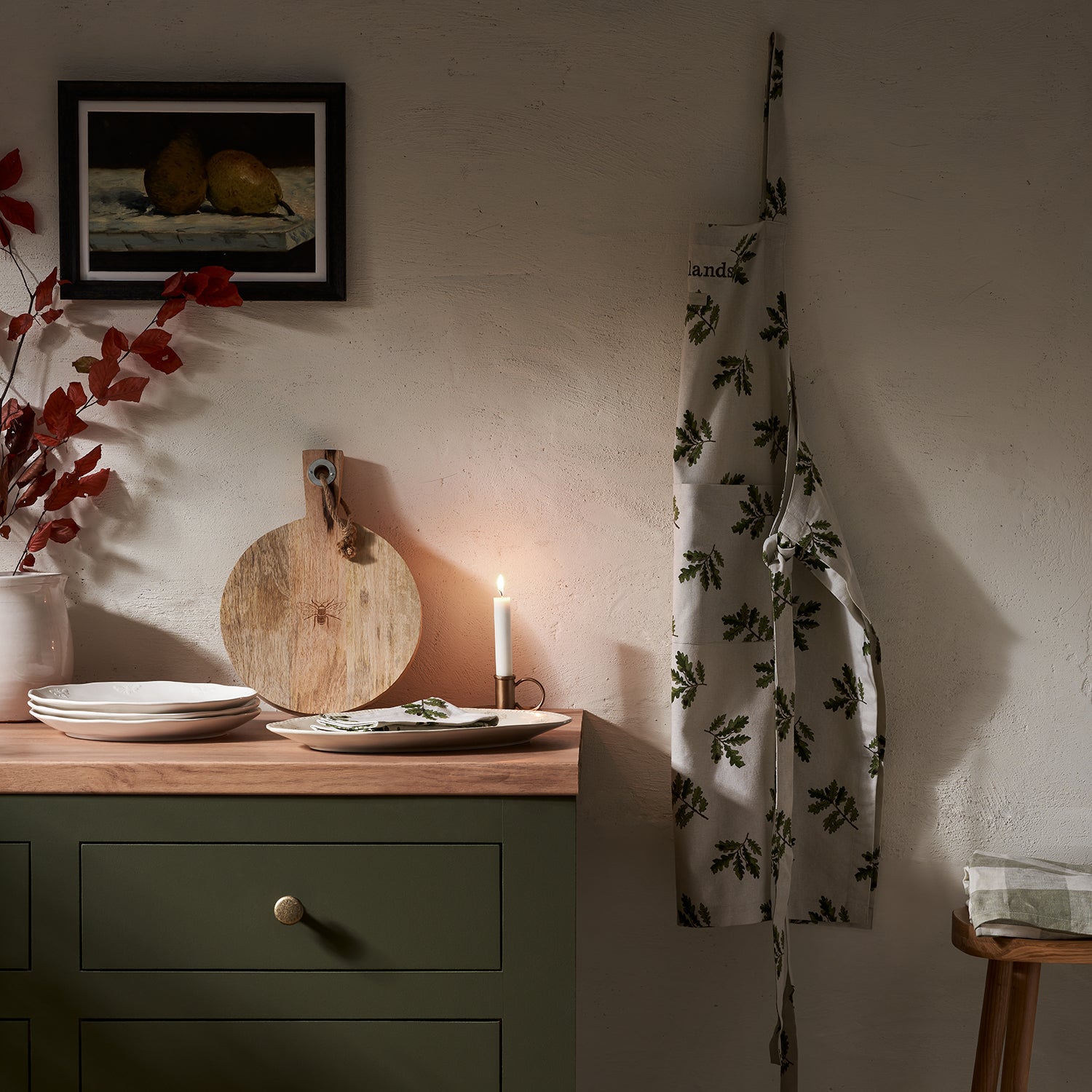 Acorn & Oak Leaves Adult Apron by Sophie Allport