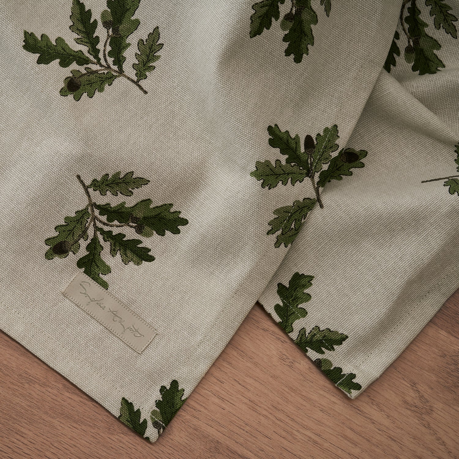 Acorn & Oak Leaves Tea Towel by Sophie Allport