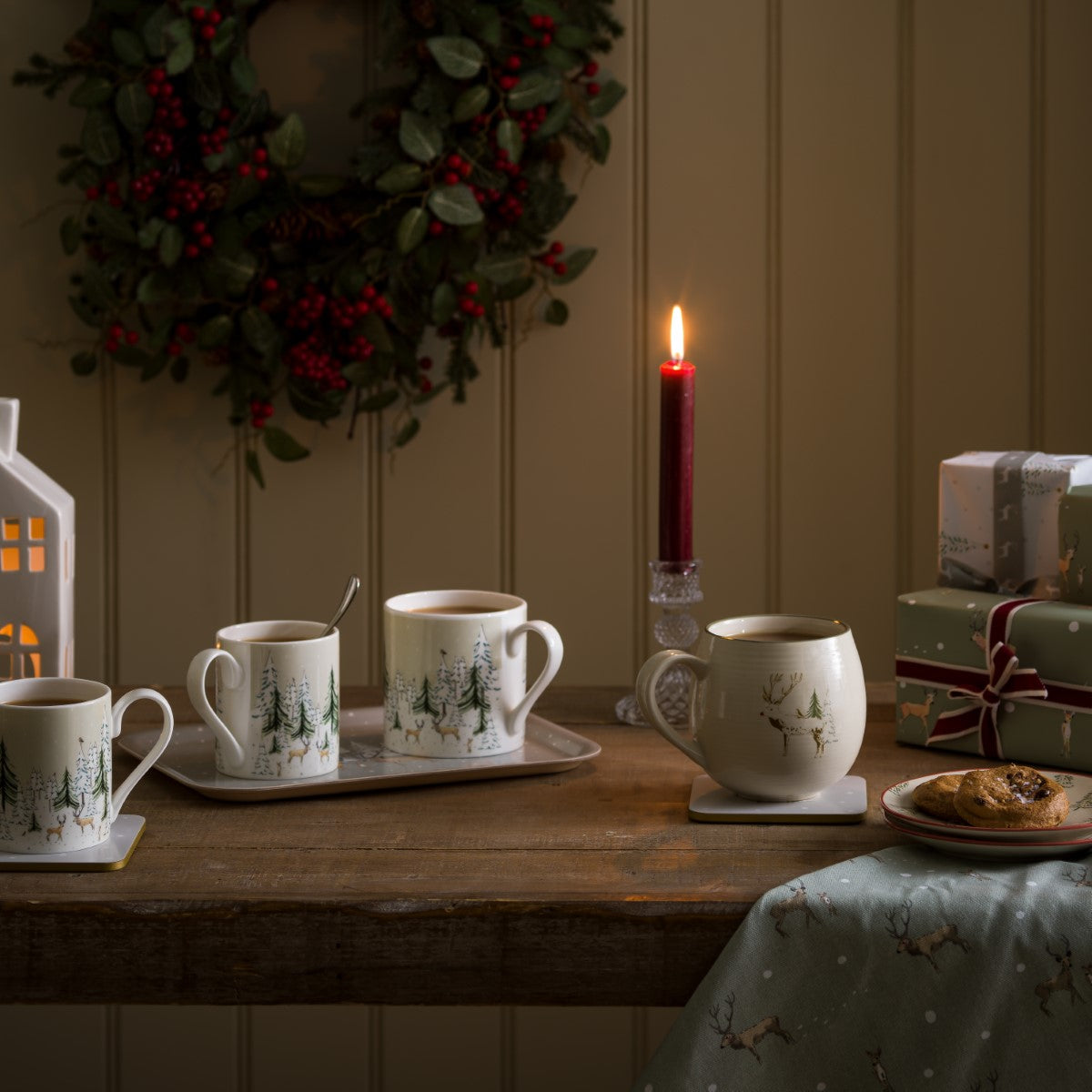 Christmas Stags Stoneware Mug