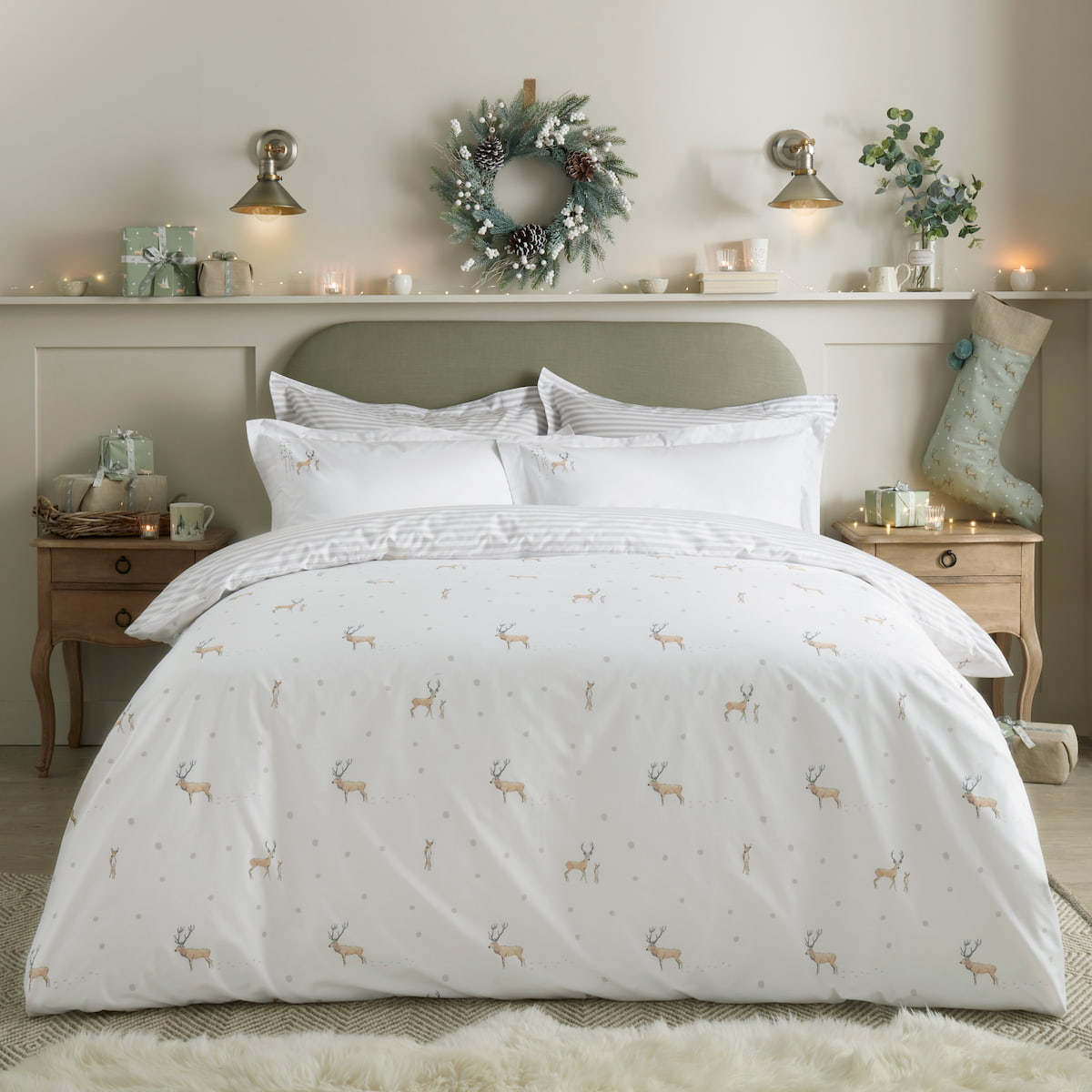 Christmas Stags Bedding Set by Sophie Allport