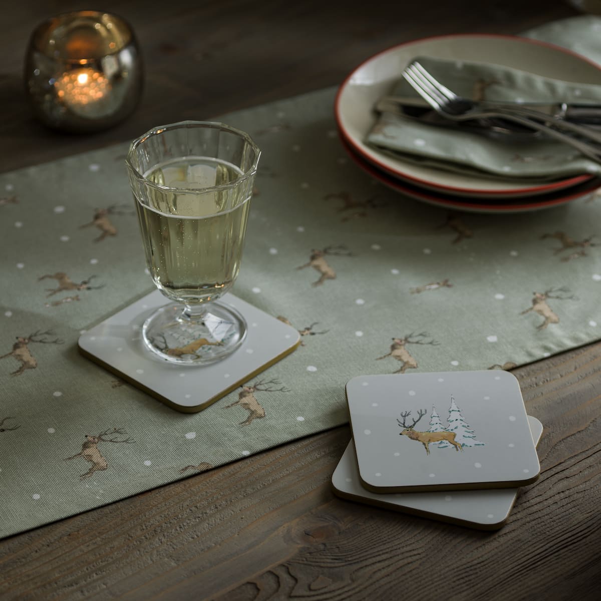Christmas Stags Coasters (Set of 4)