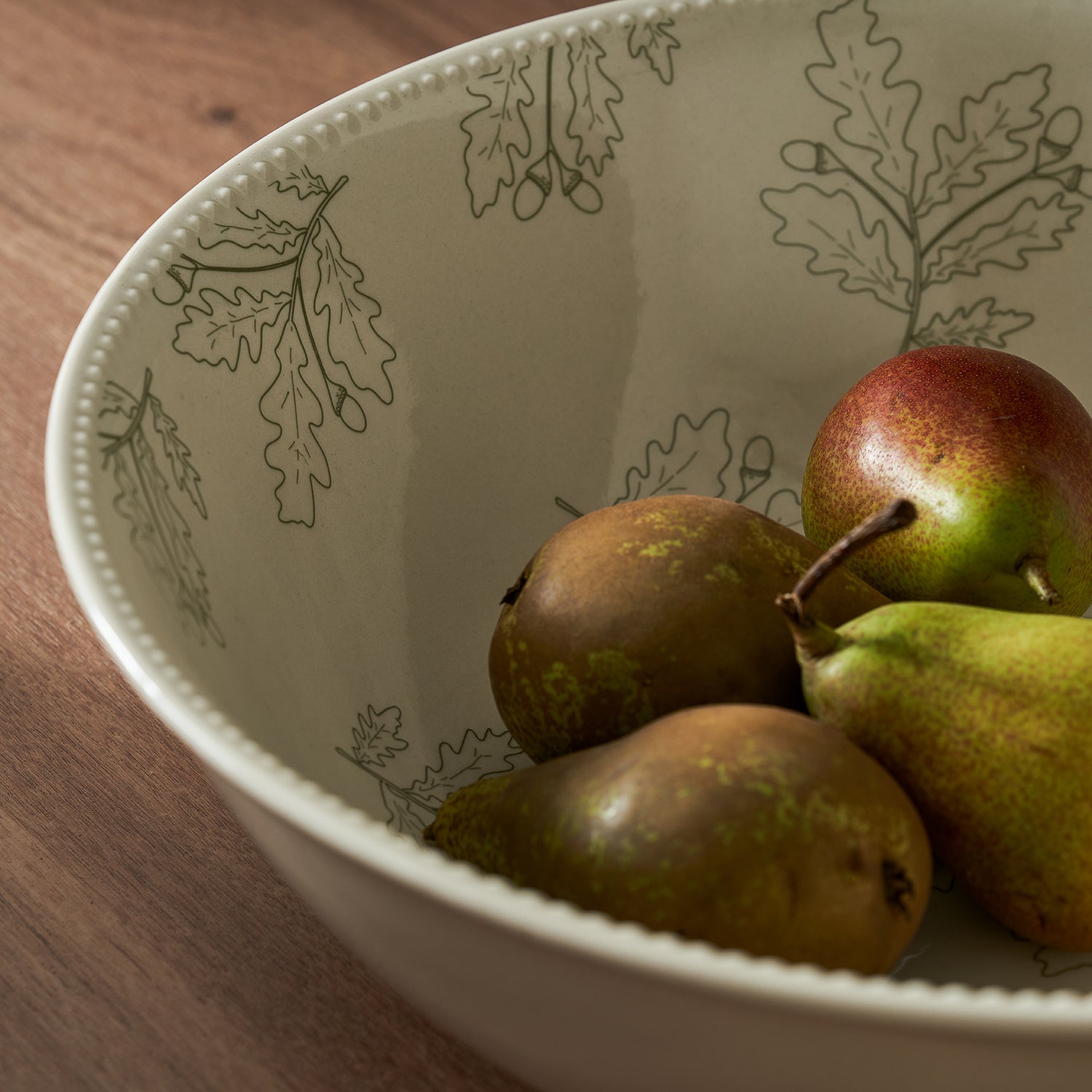 Acorn & Oak Leaves Stoneware Serving Bowl by Sophie Allport
