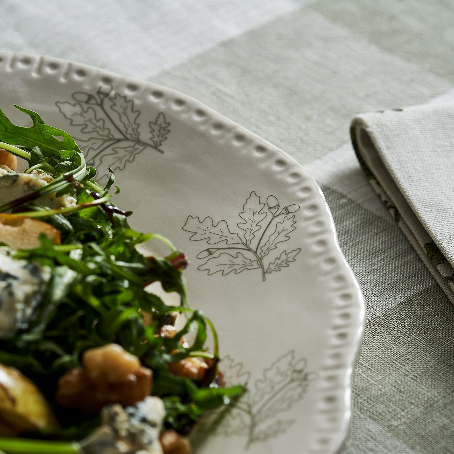 Acorn & Oak Leaves Stoneware Serving Platter by Sophie Allport
