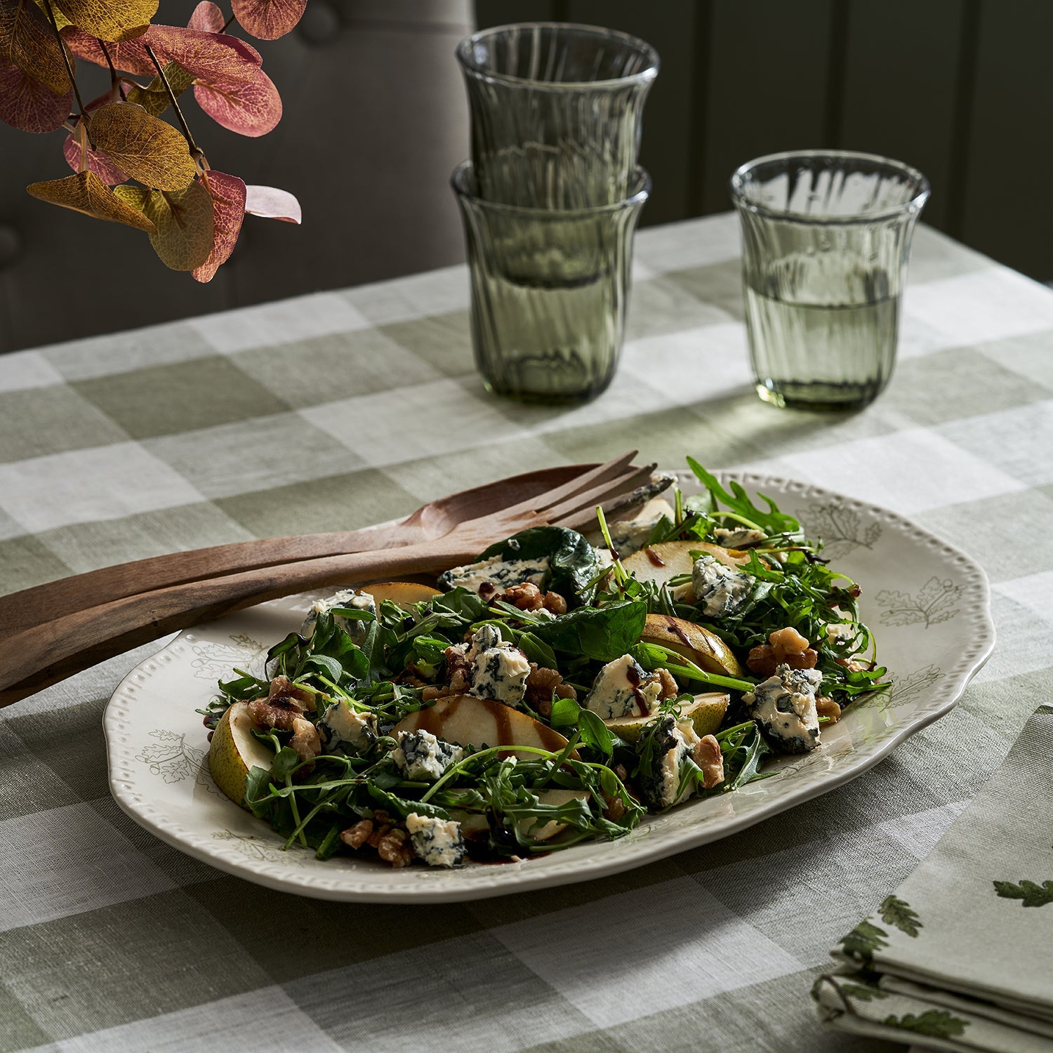 Acorn & Oak Leaves Stoneware Serving Platter by Sophie Allport