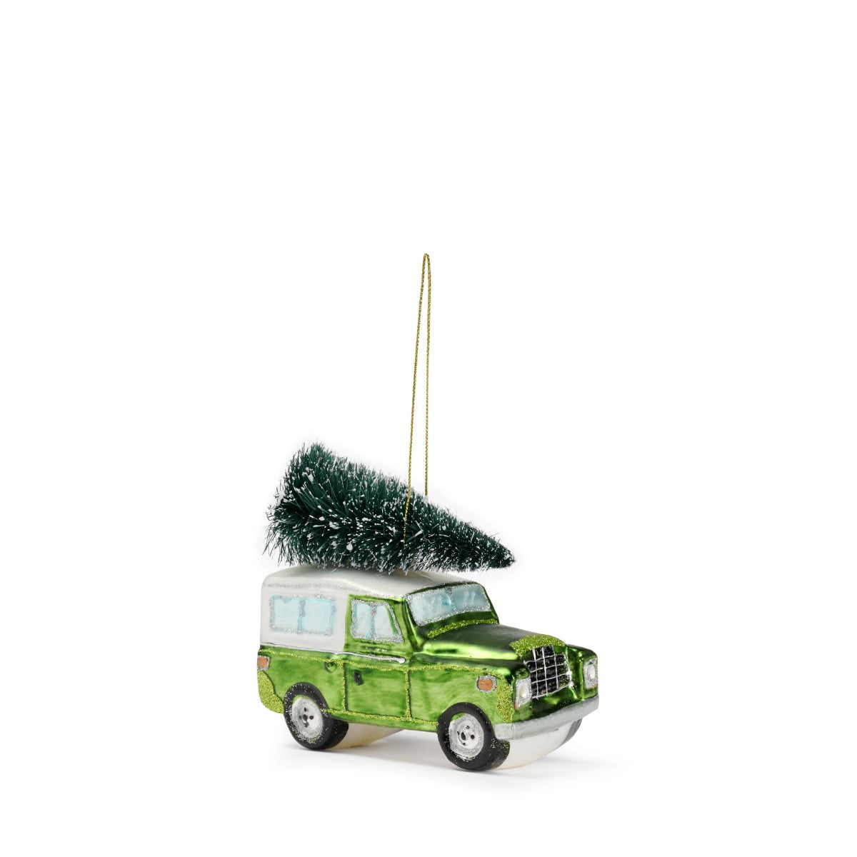 Green Glass 4x4 Car Bauble