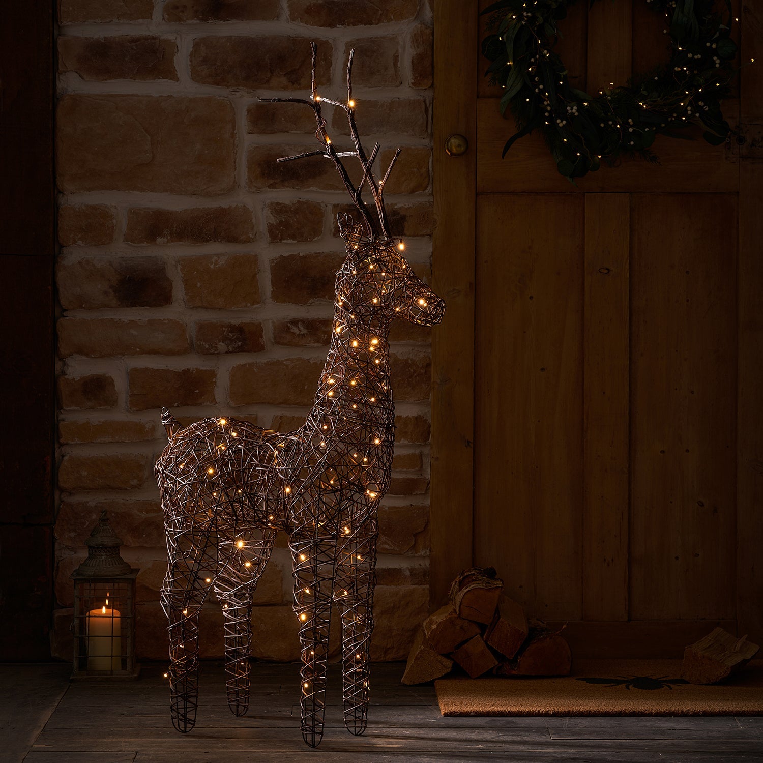 Wicker Light Up Stag by Sophie Allport