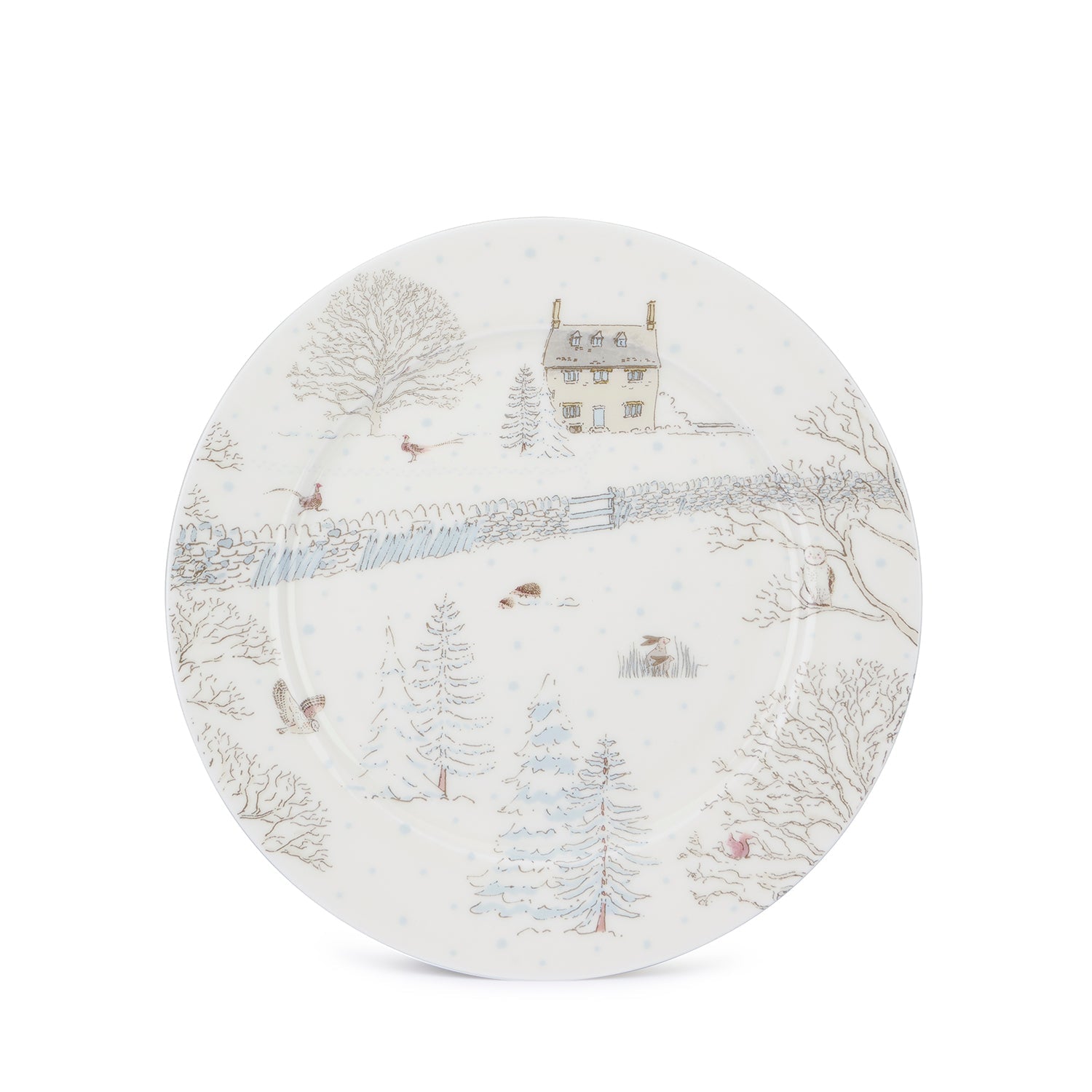 Snowy Cottage China Side Plate by Sophie Allport