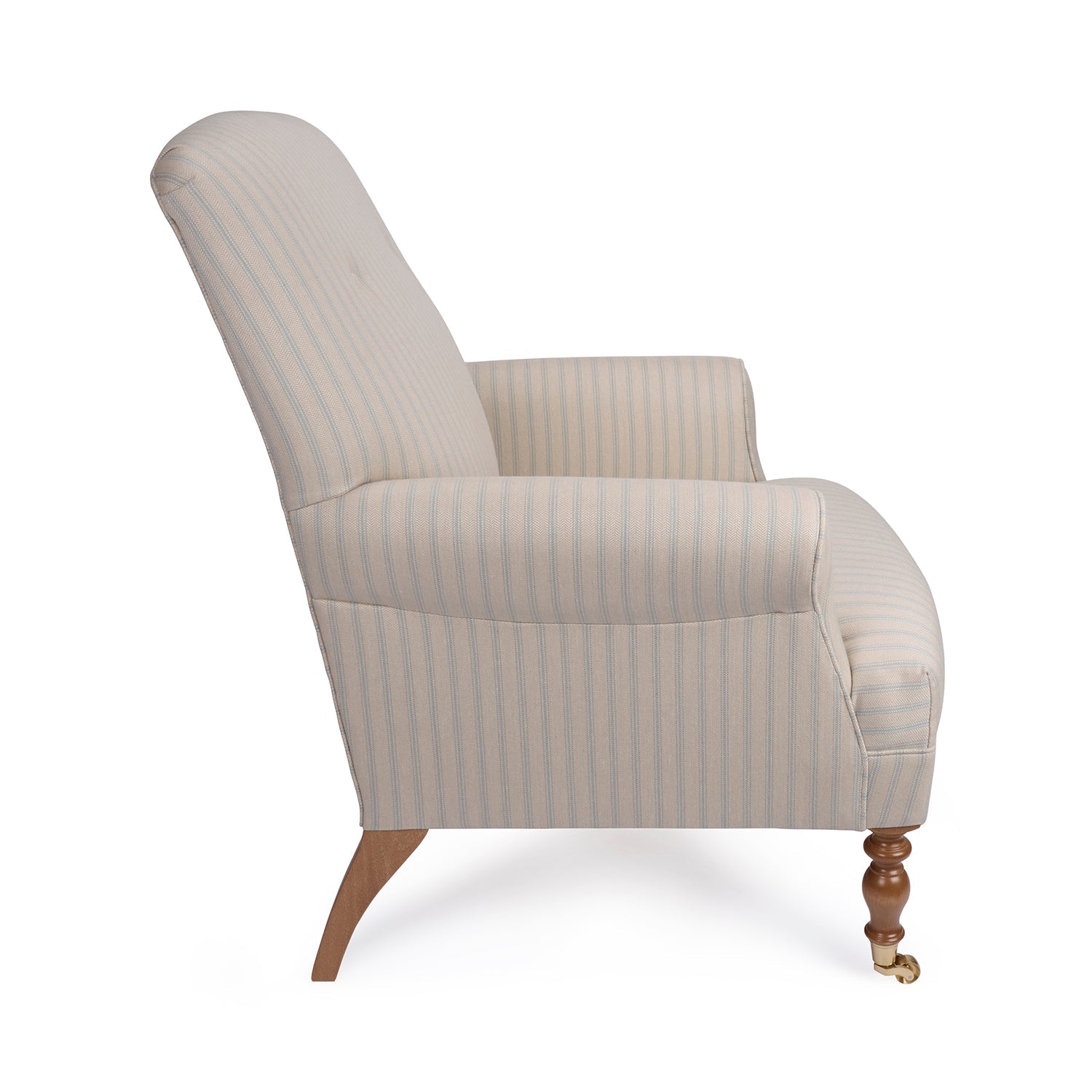 Hambleton Armchair - Burley Blue Stripe by Sophie Allport