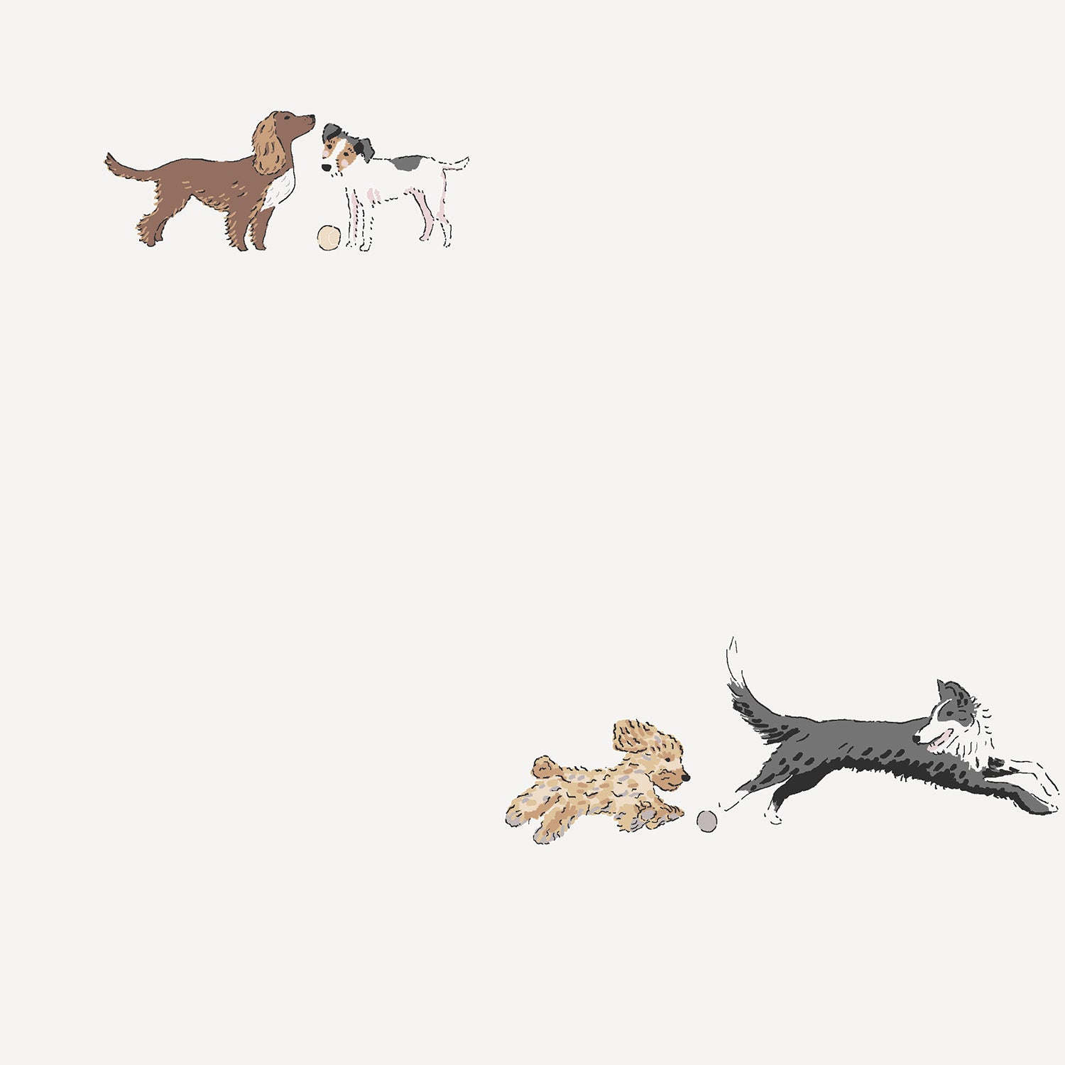 Doggy Daycare Off White Made to Measure Curtains Sample by Sophie Allport