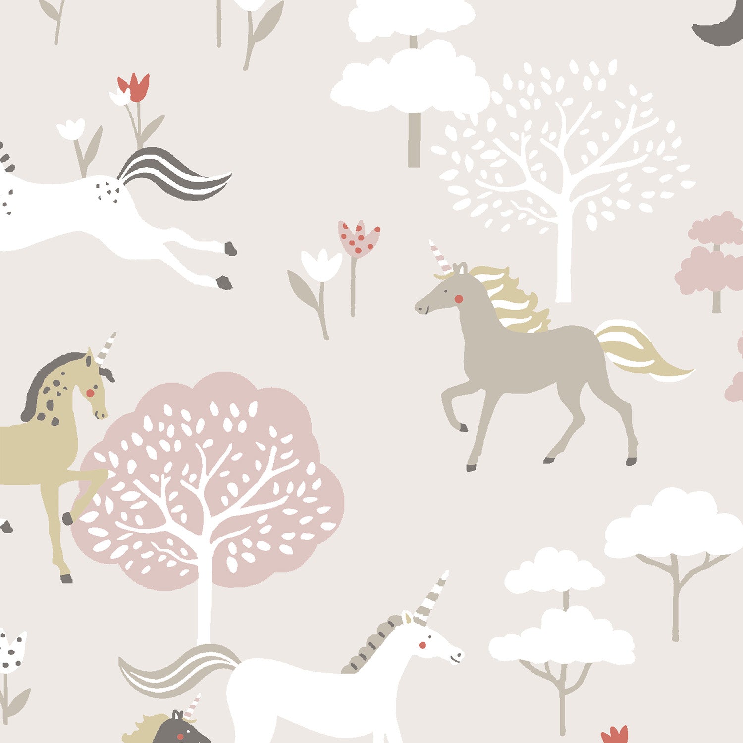 Forest Ponies Soft Pink Roller Blind Sample by Sophie Allport