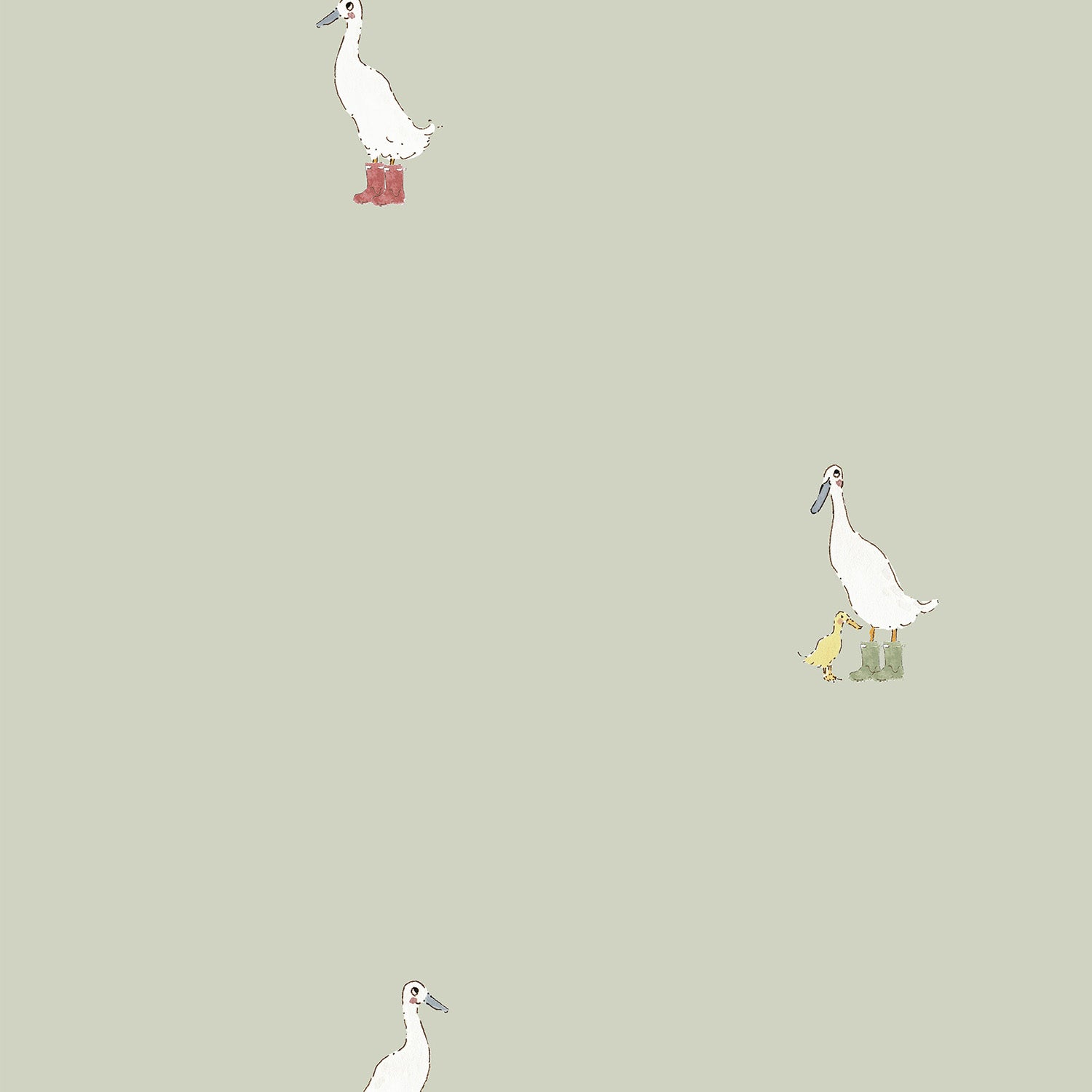 Runner Duck Sage Green Made to Measure Curtains Sample by Sophie Allport