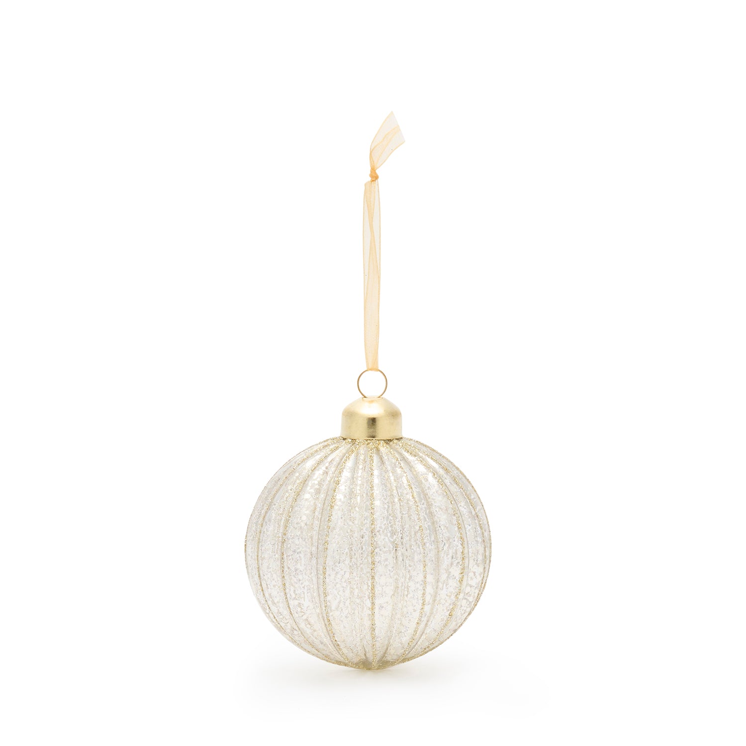 Champagne Glitter Glass Bauble