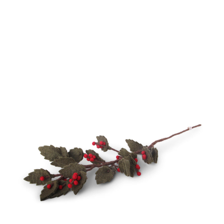 Holly Branch Felt Decoration