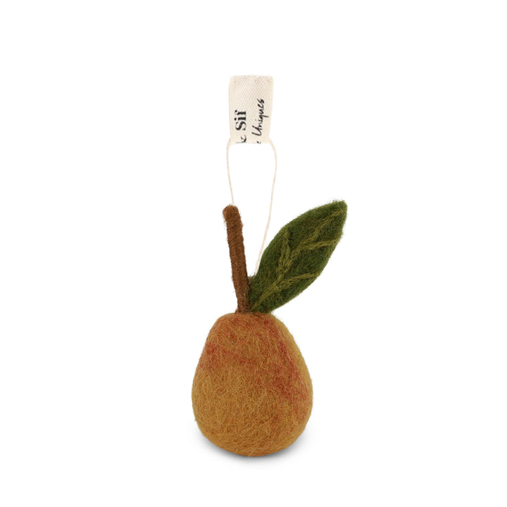 Pear Felt Bauble - Yellow