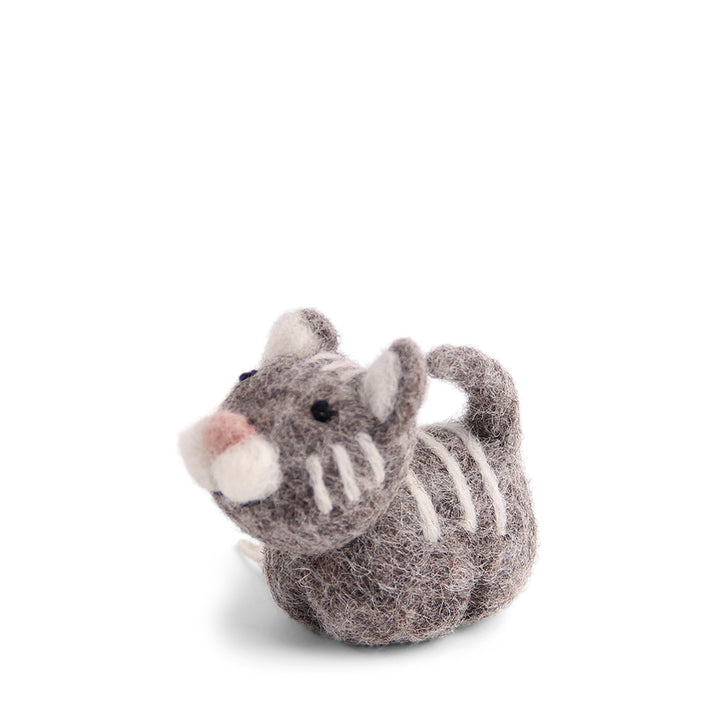 Cat Felt Decoration - Grey