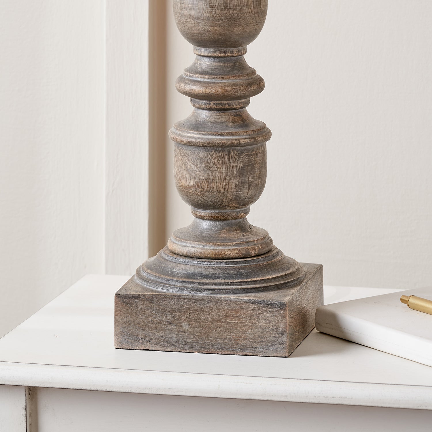 Langham Turned Wood Table Lamp Base