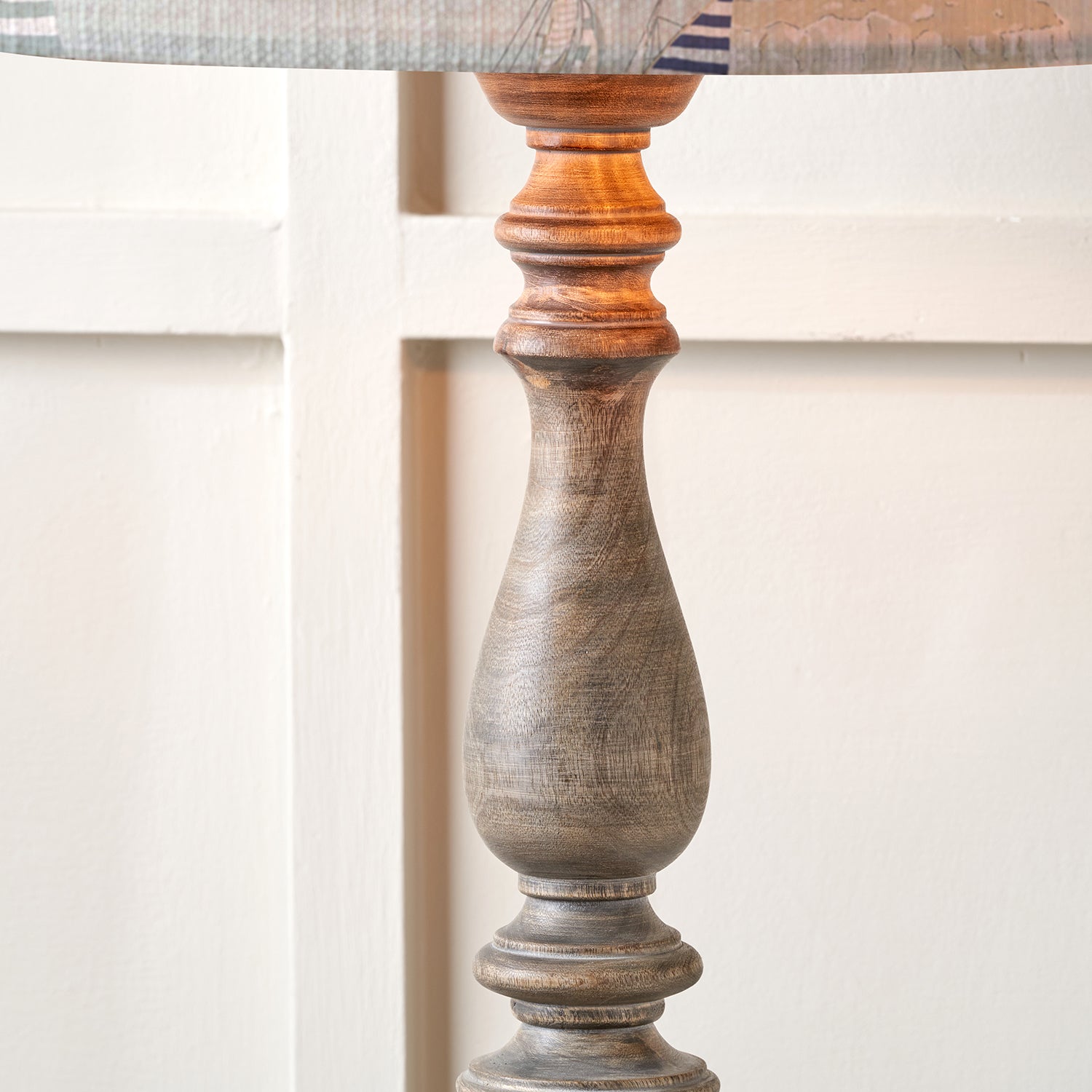 Langham Turned Wood Table Lamp Base