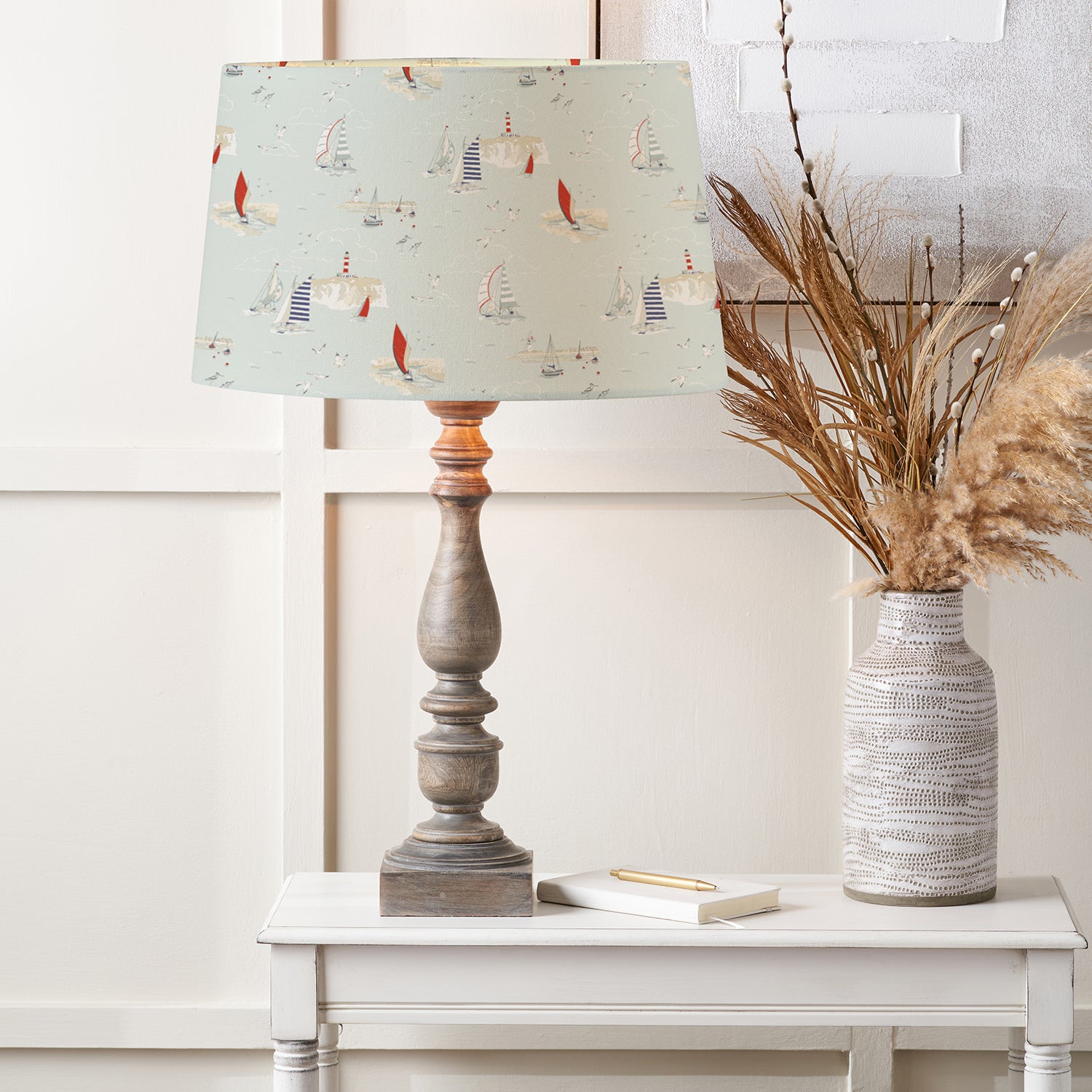 Langham Turned Wood Table Lamp Base