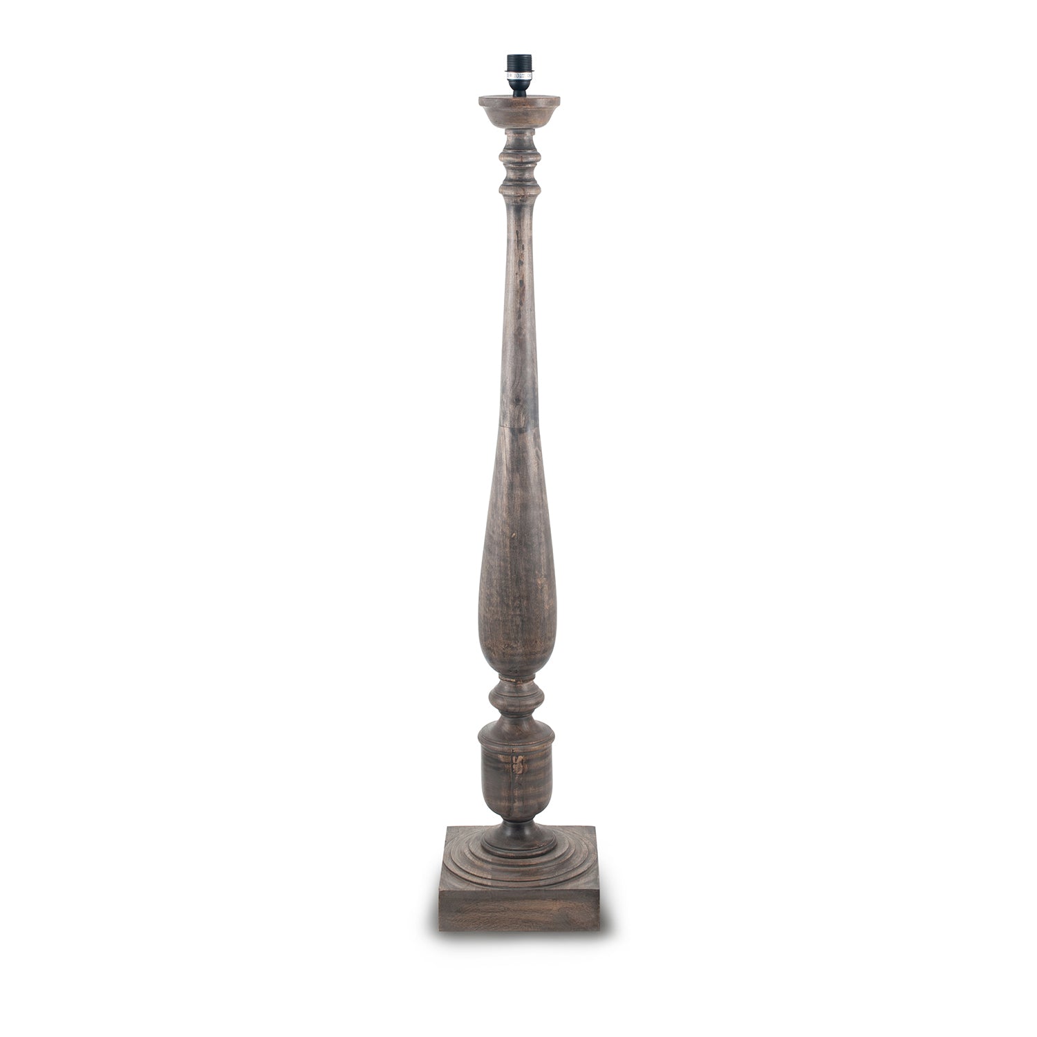 Langham Turned Wood Floor Lamp Base