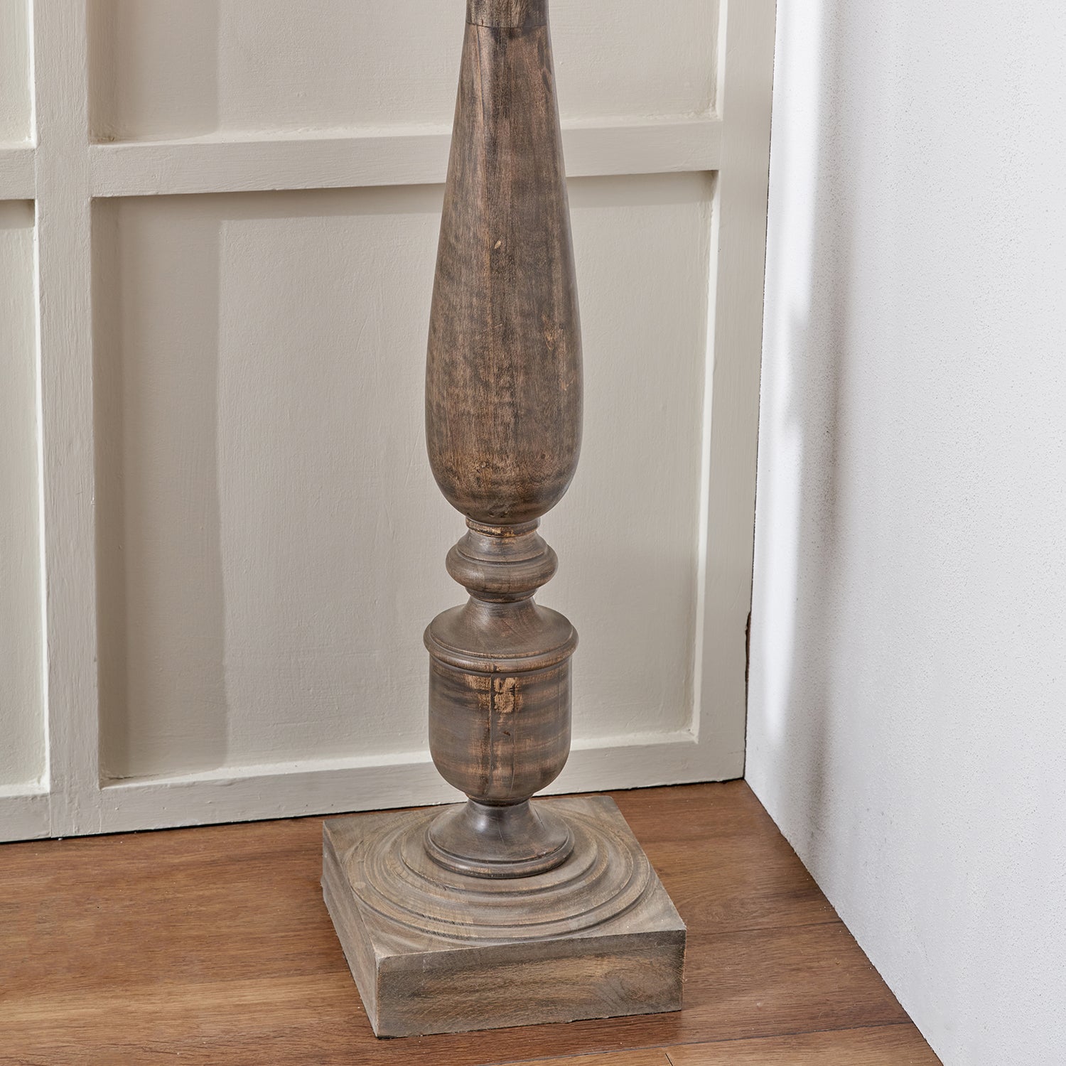 Langham Turned Wood Floor Lamp Base