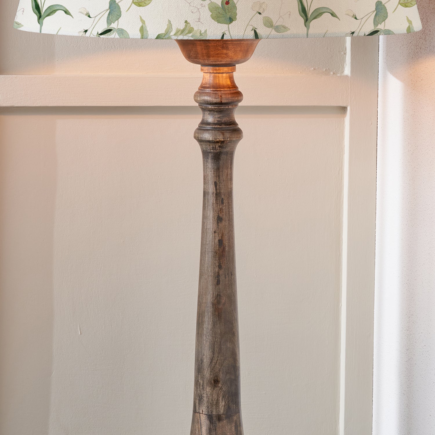Langham Turned Wood Floor Lamp Base