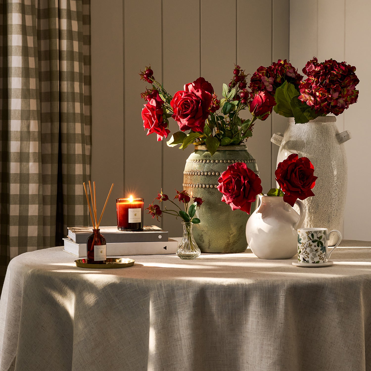 Faux Large Red Rose Bud