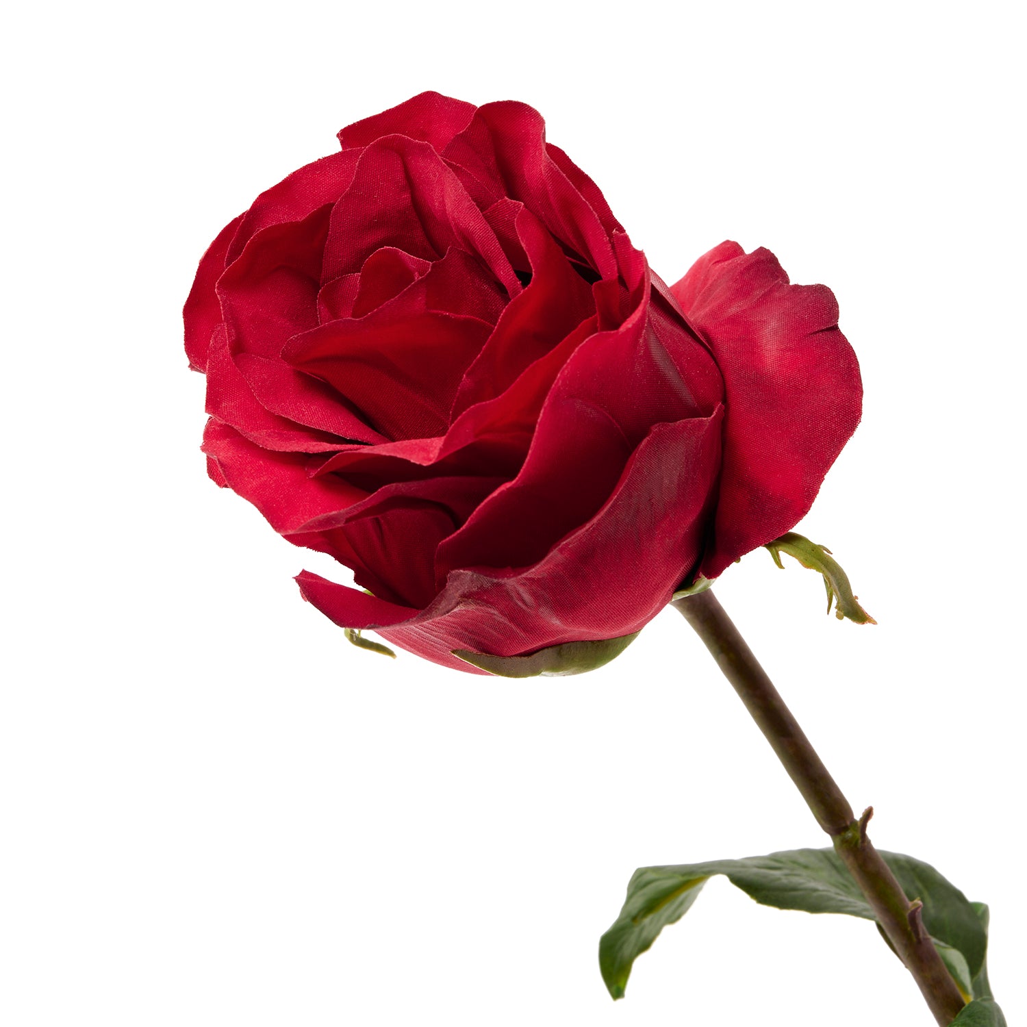 Faux Large Red Rose Bud